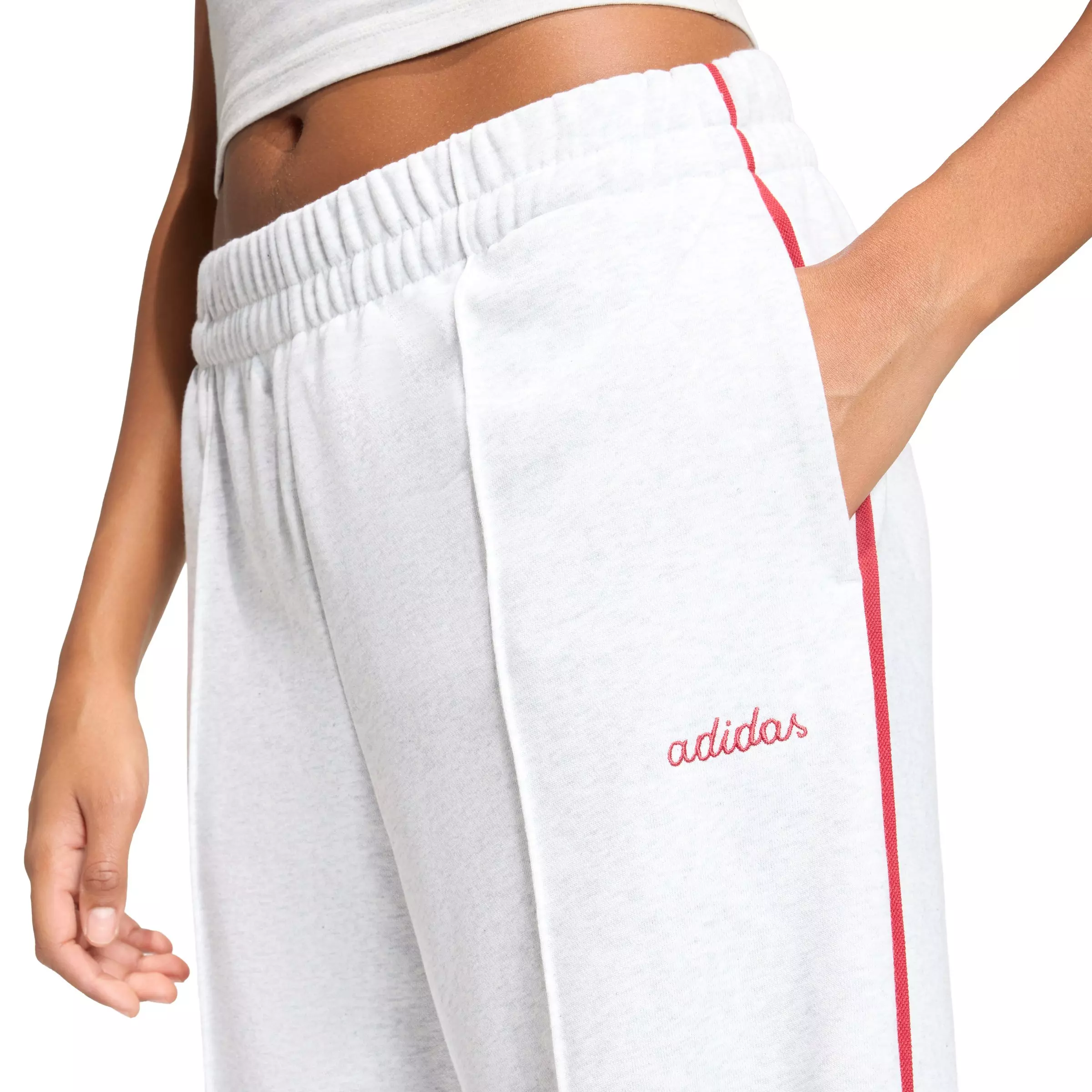 adidas Women's Seasonal Essentials Colorpop Embroidered Graphic Pants - Light Grey - LIGHT GREY