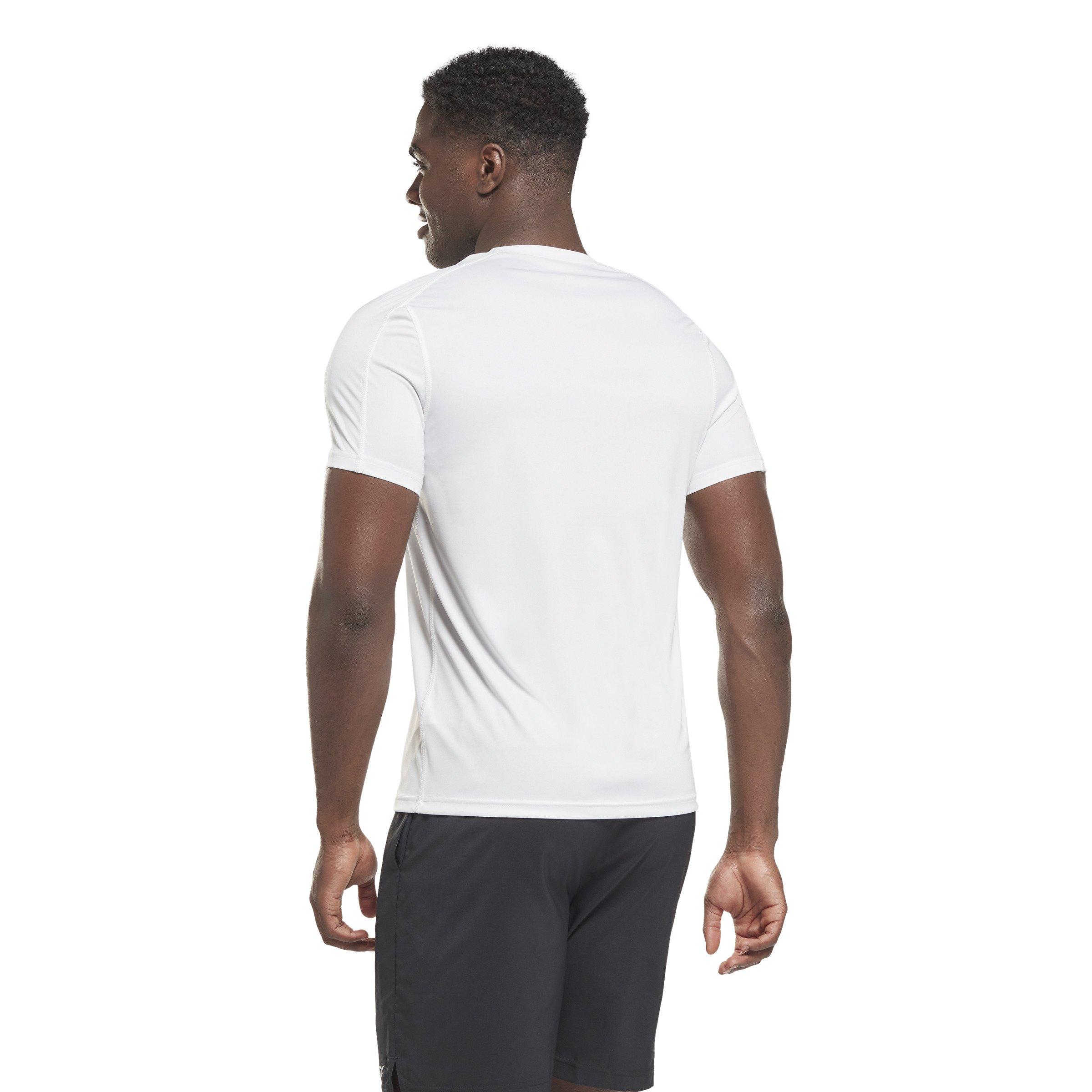 Reebok Men's Training Tech T-Shirt- White - WHITE Thumbnail View 2