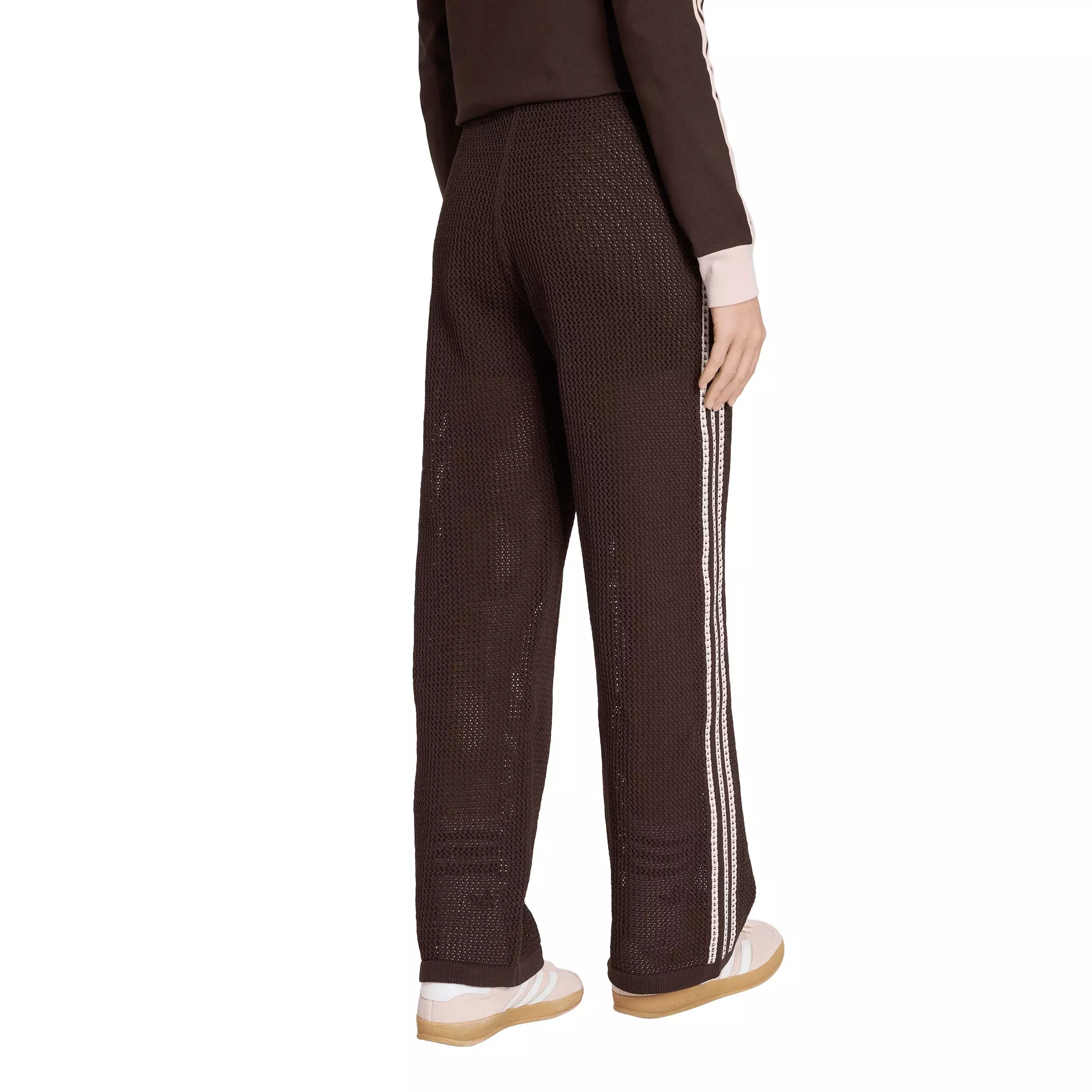 adidas Originals Women's Knitted Crochet Firebird Track Pants - Brown - BROWN