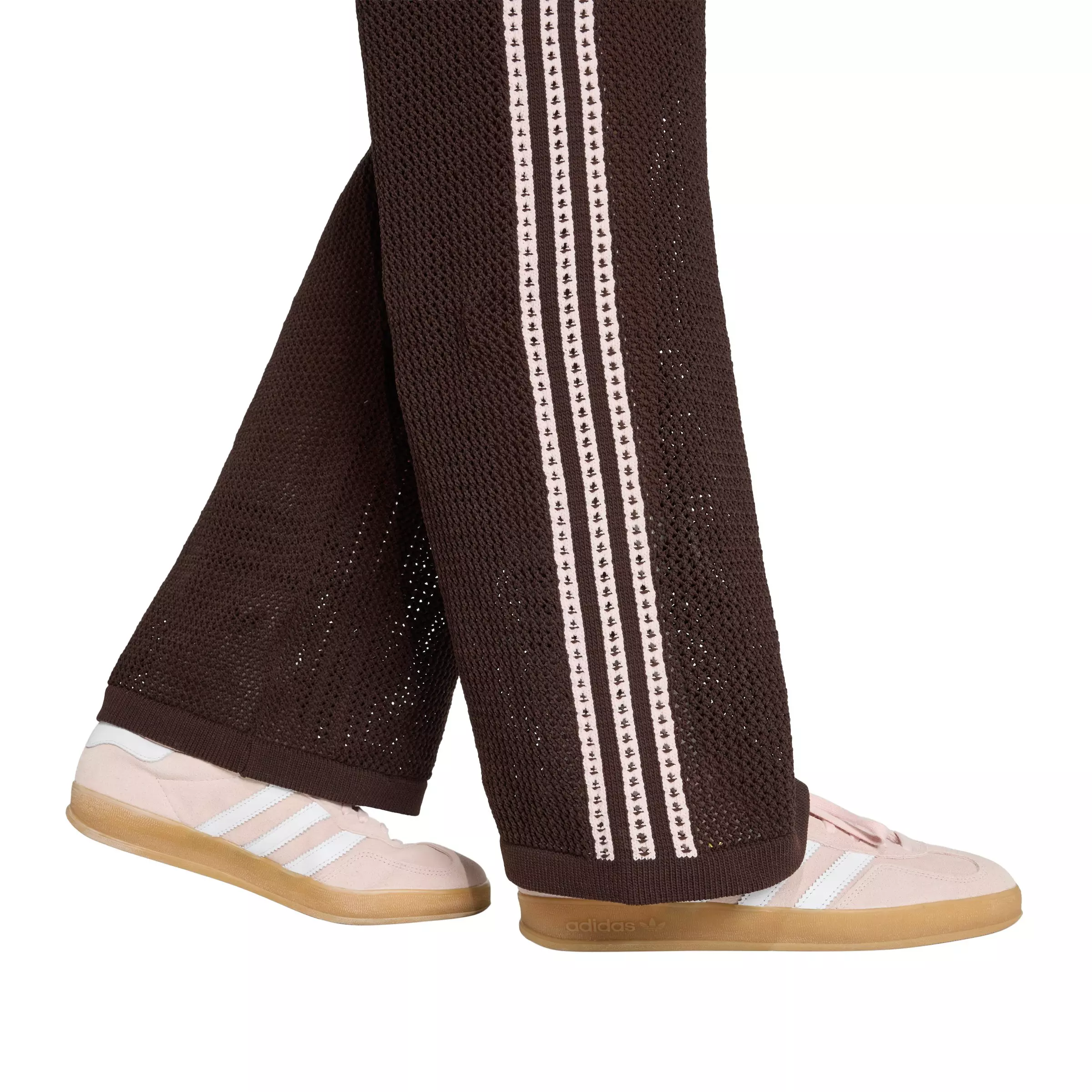 adidas Originals Women's Knitted Crochet Firebird Track Pants - Brown - BROWN