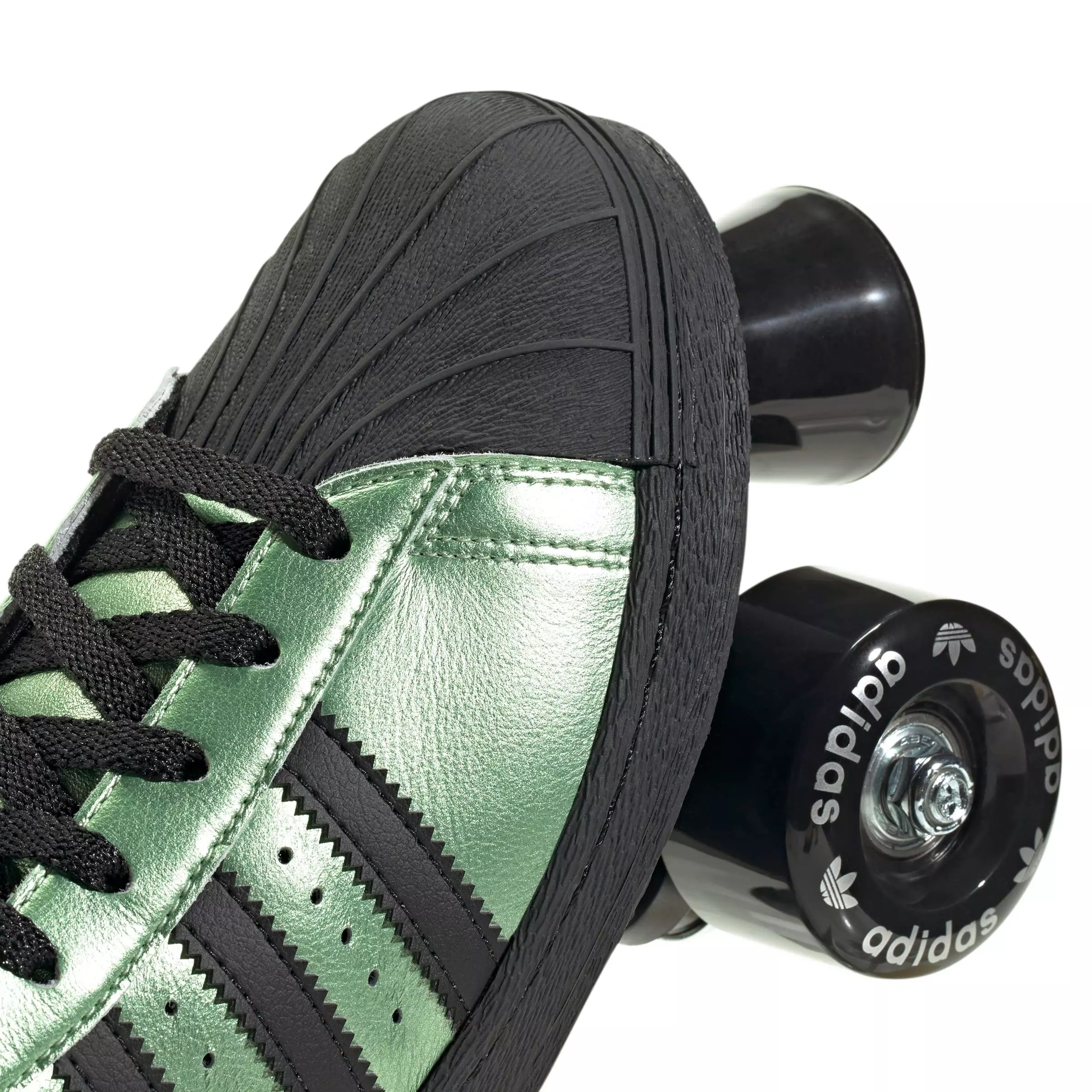 adidas Originals Superstar 82 "Semi Green Spark/Core Black/Silver Metallic" Women's Roller Skate - GREEN/BLACK/SILVER