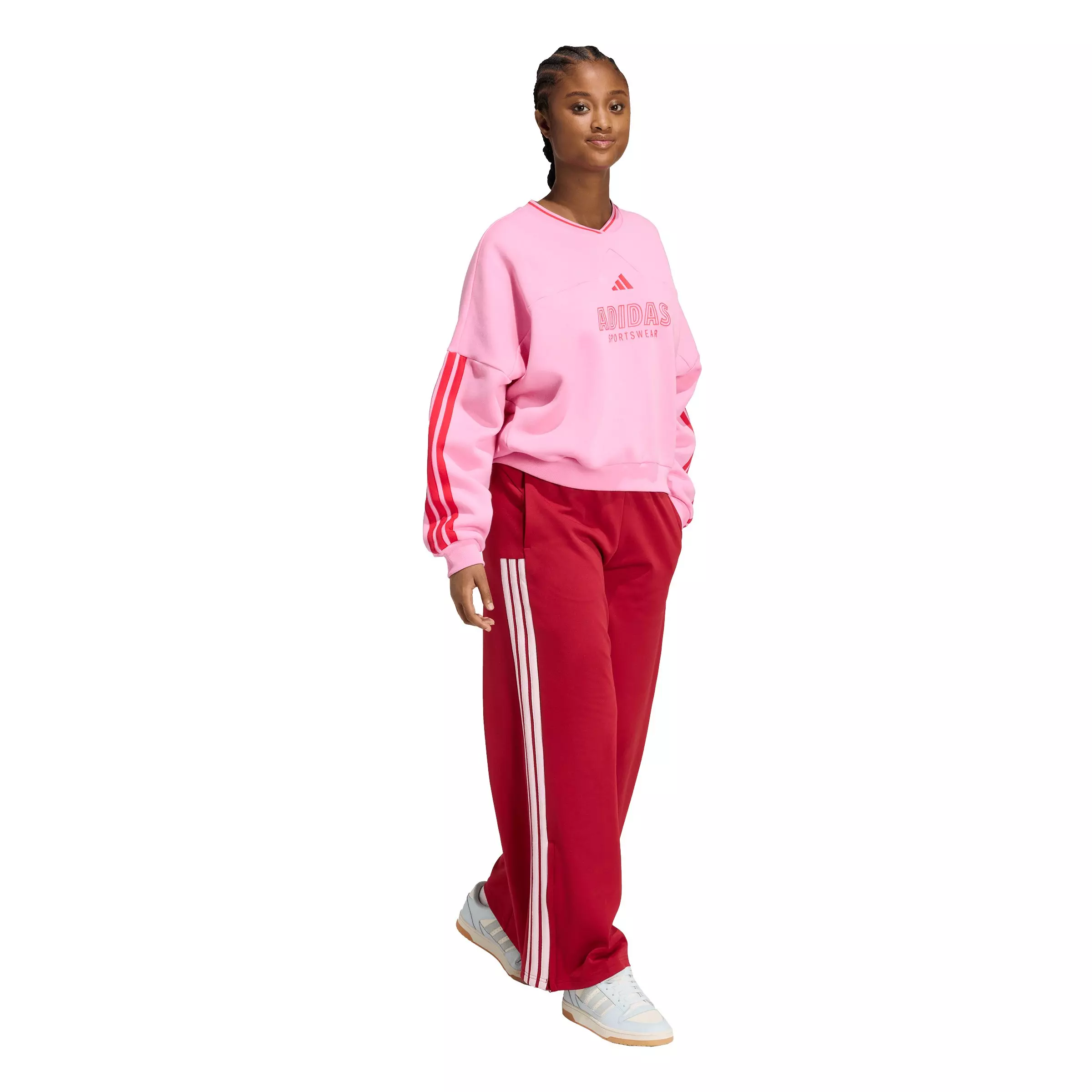 adidas Women's House of Tiro Wide Leg Pants - Maroon - MAROON