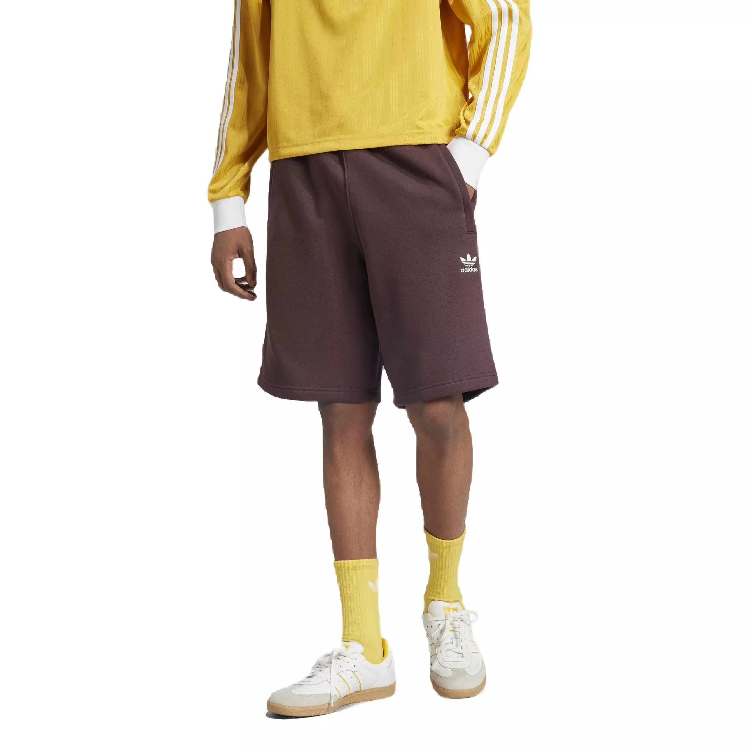 adidas Originals Men's Trefoil Lifestyle Essentials Shorts -Brown - BROWN