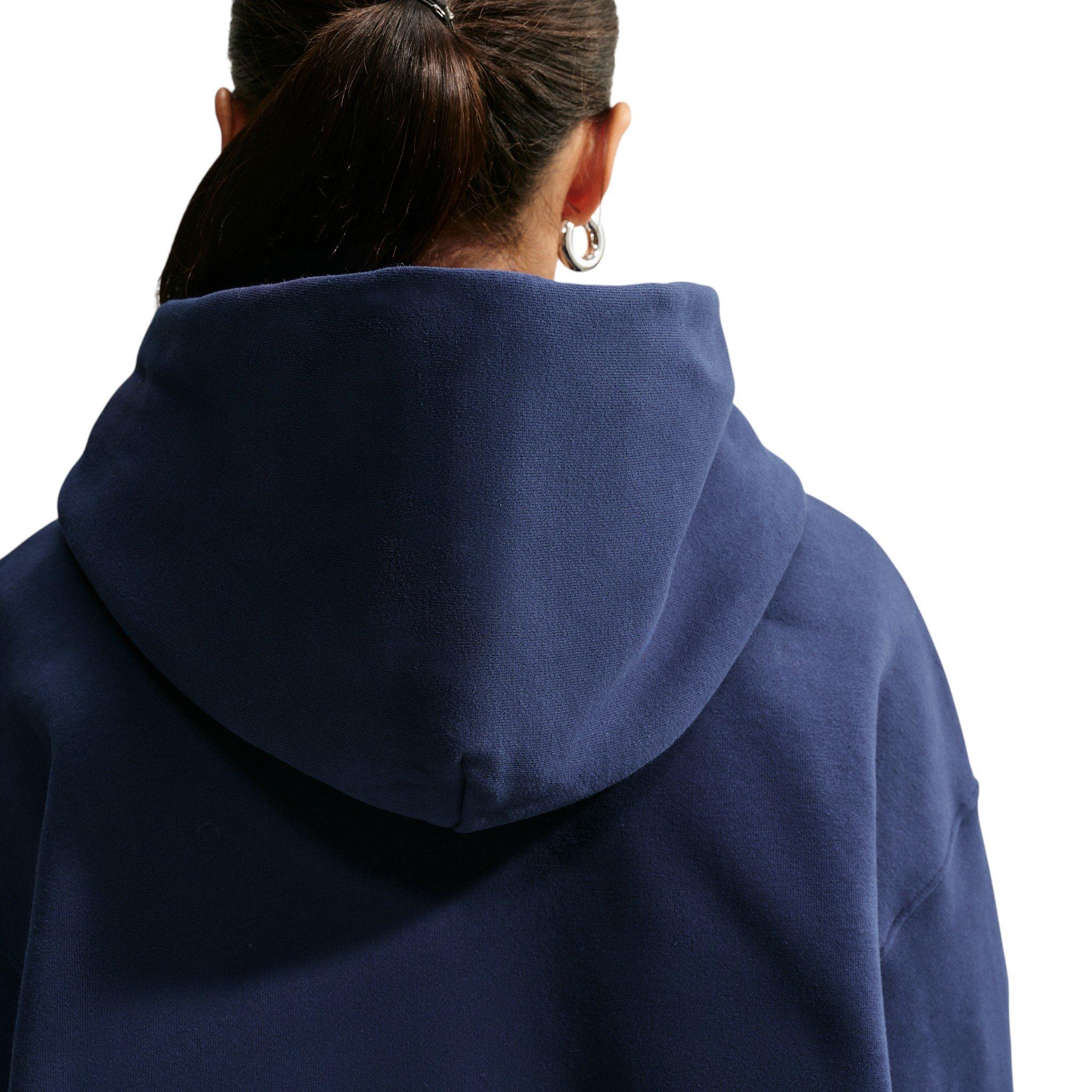 Nike Women's Studio Fleece Medium Weight Oversized Pullover Hoodie - Navy - NAVY