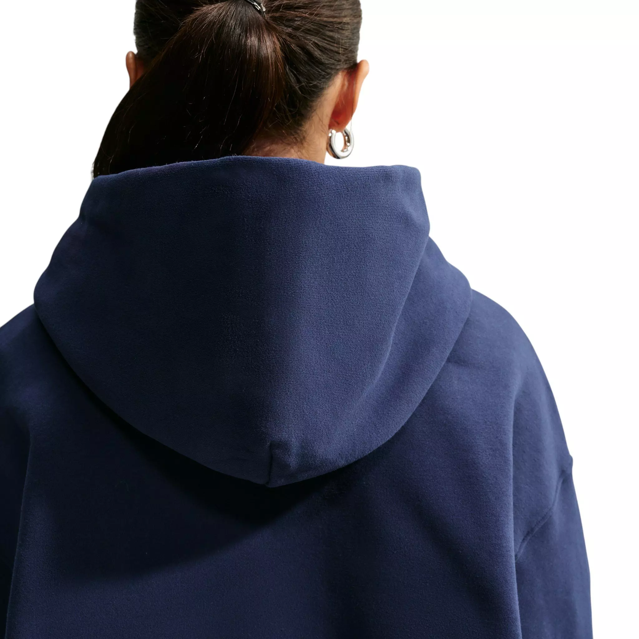 Nike Women's Studio Fleece Medium Weight Oversized Pullover Hoodie - Navy - NAVY