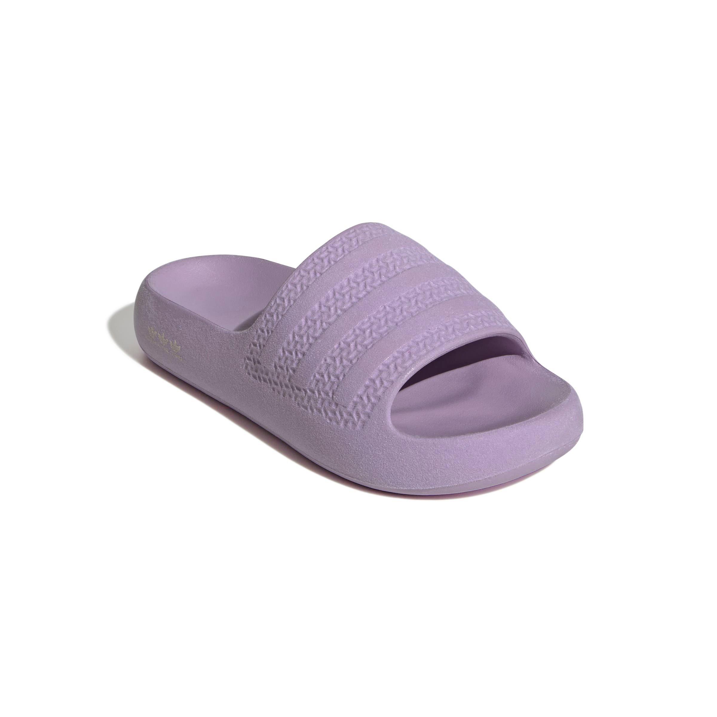 adidas Originals Adilette Ayoon "Powder Plum/Powder Plum/Cream White" Women's Slide - PLUM/PLUM/WHITE Thumbnail View 3