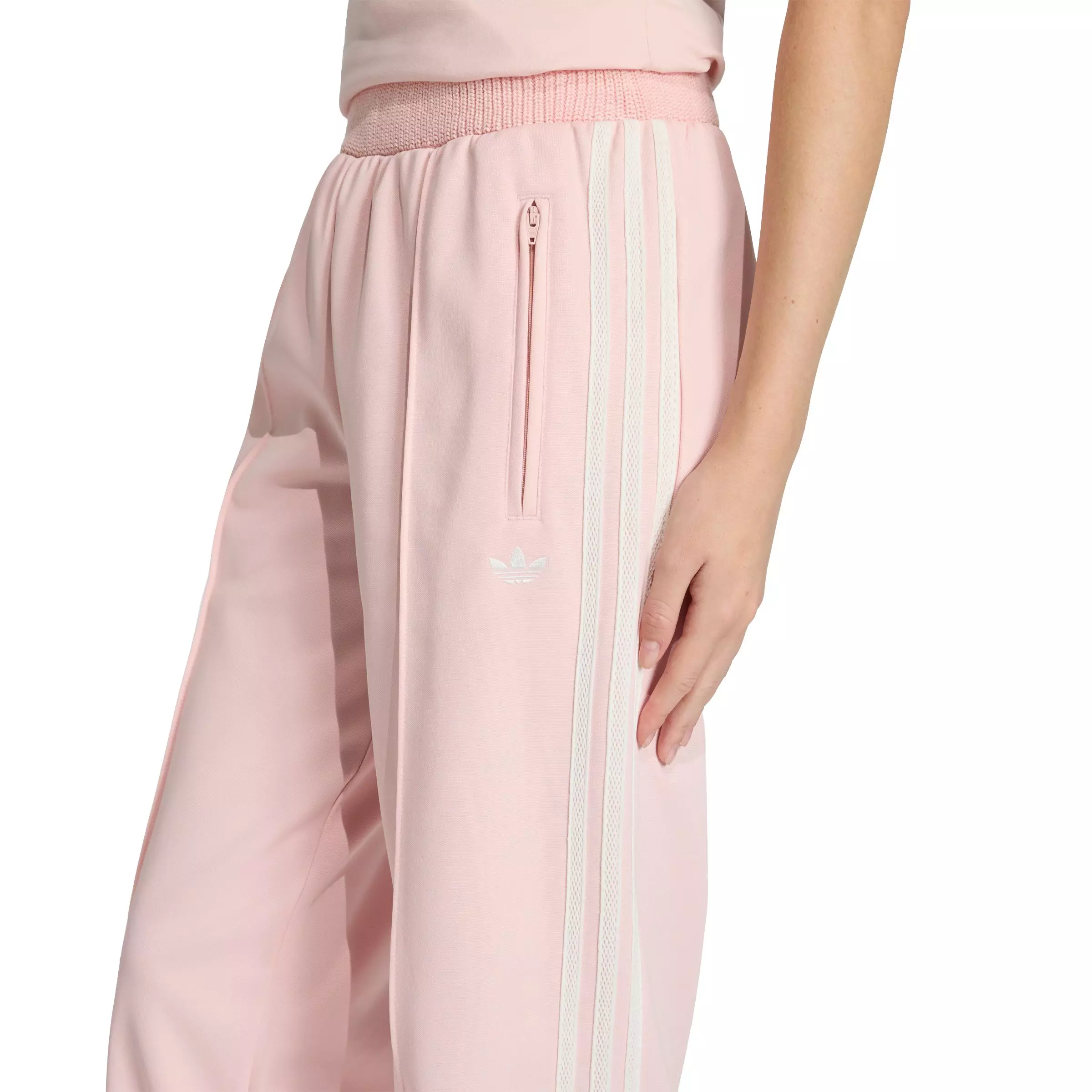 adidas Originals Women's Firebird Knitted Crochet Detail Track Pants - Pink - PINK