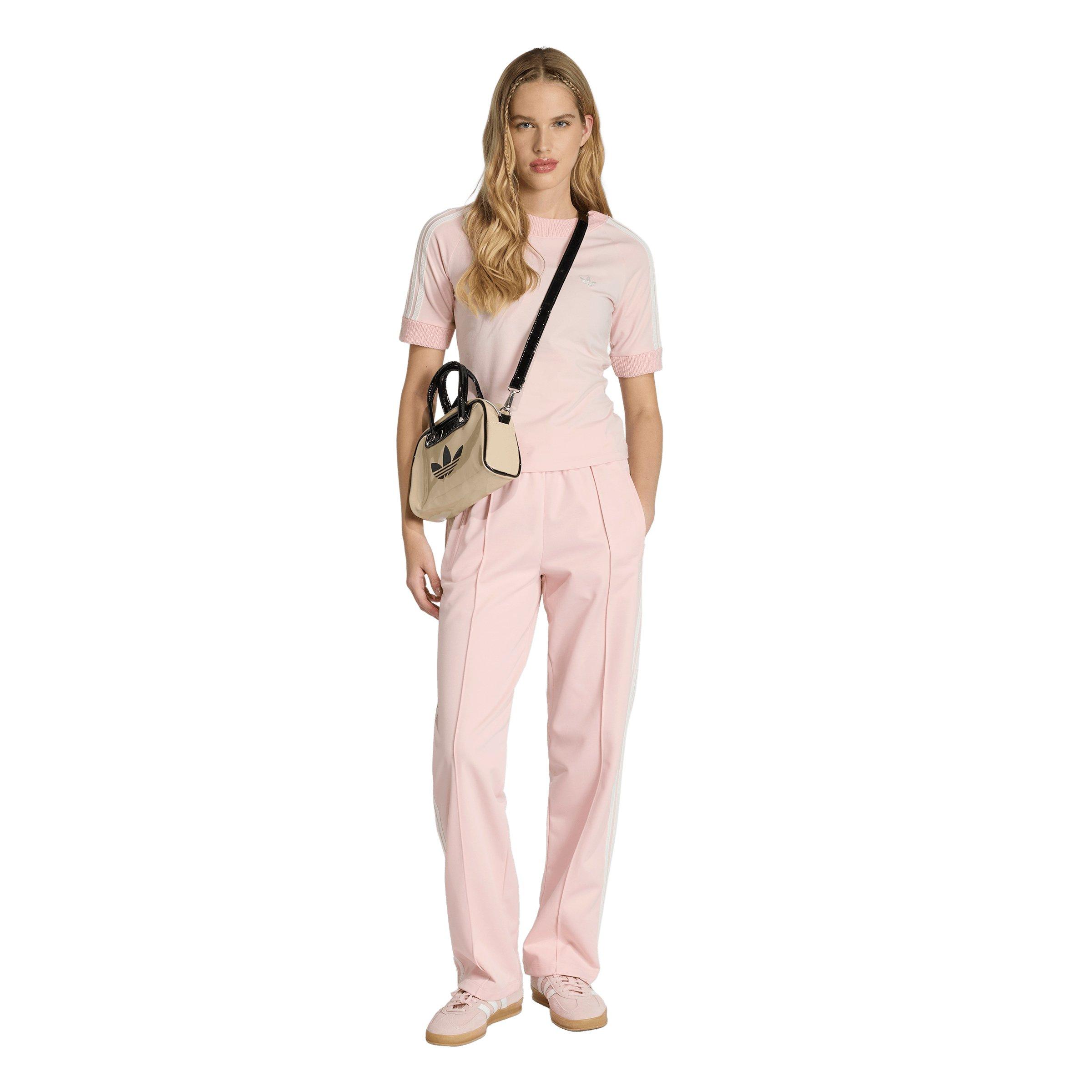 adidas Originals Women's Firebird Knitted Crochet Detail Track Pants - Pink - PINK Thumbnail View 5