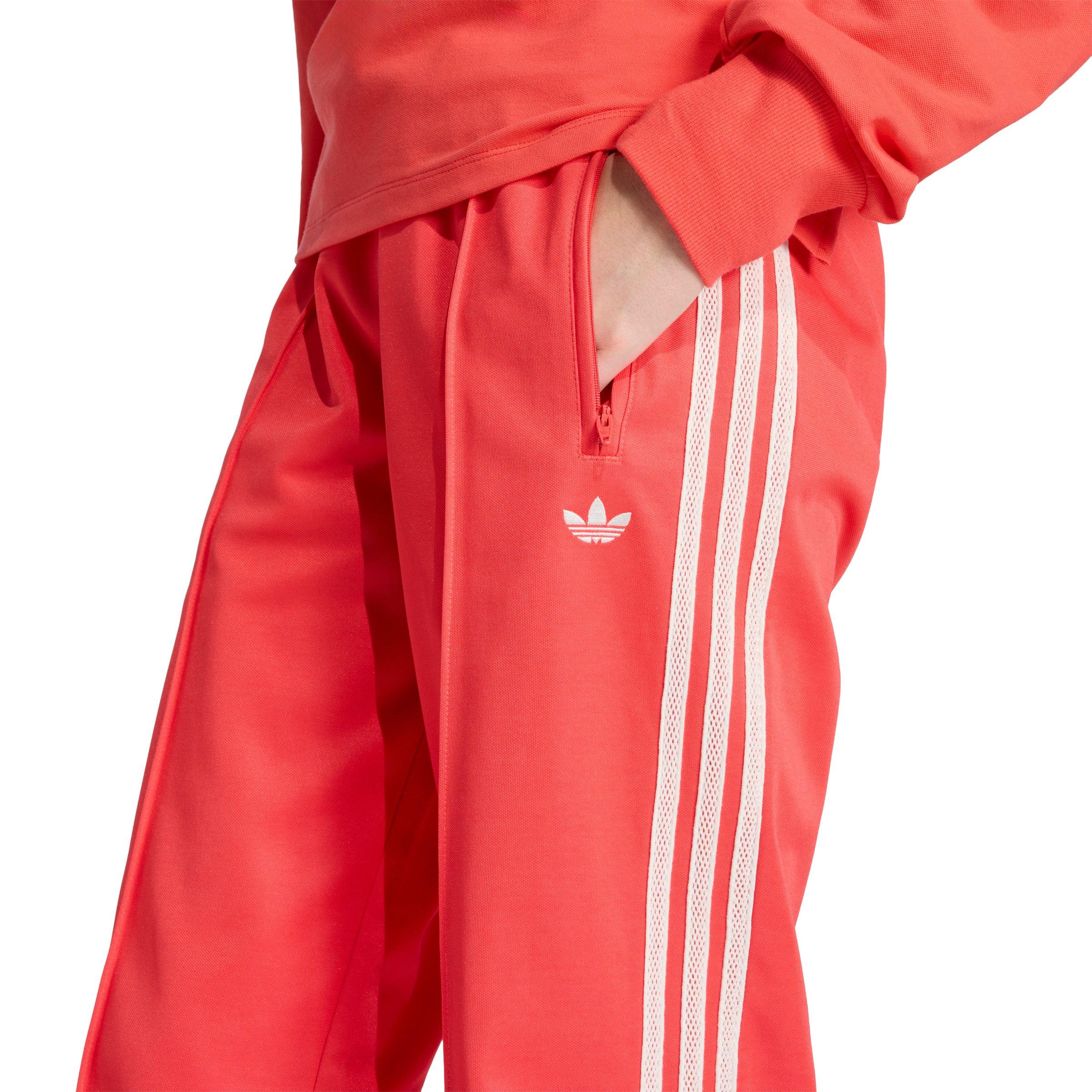 adidas Originals Women's Firebird Knitted Crochet Detail Track Pants - Red - RED Thumbnail View 3