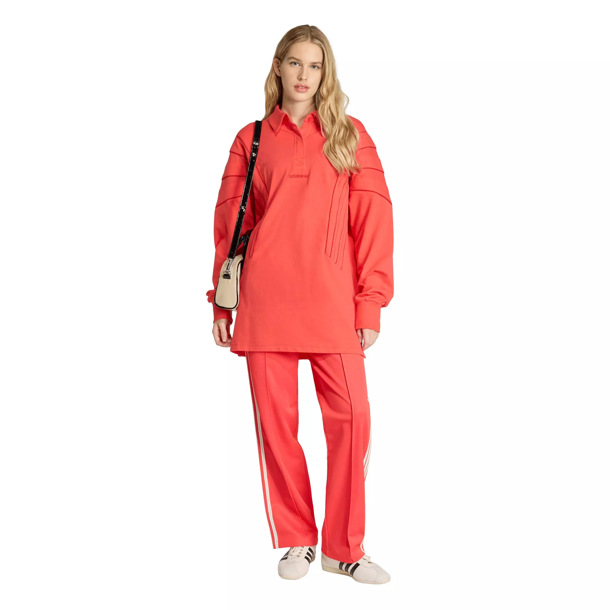 adidas Originals Women's Firebird Knitted Crochet Detail Track Pants - Red - RED