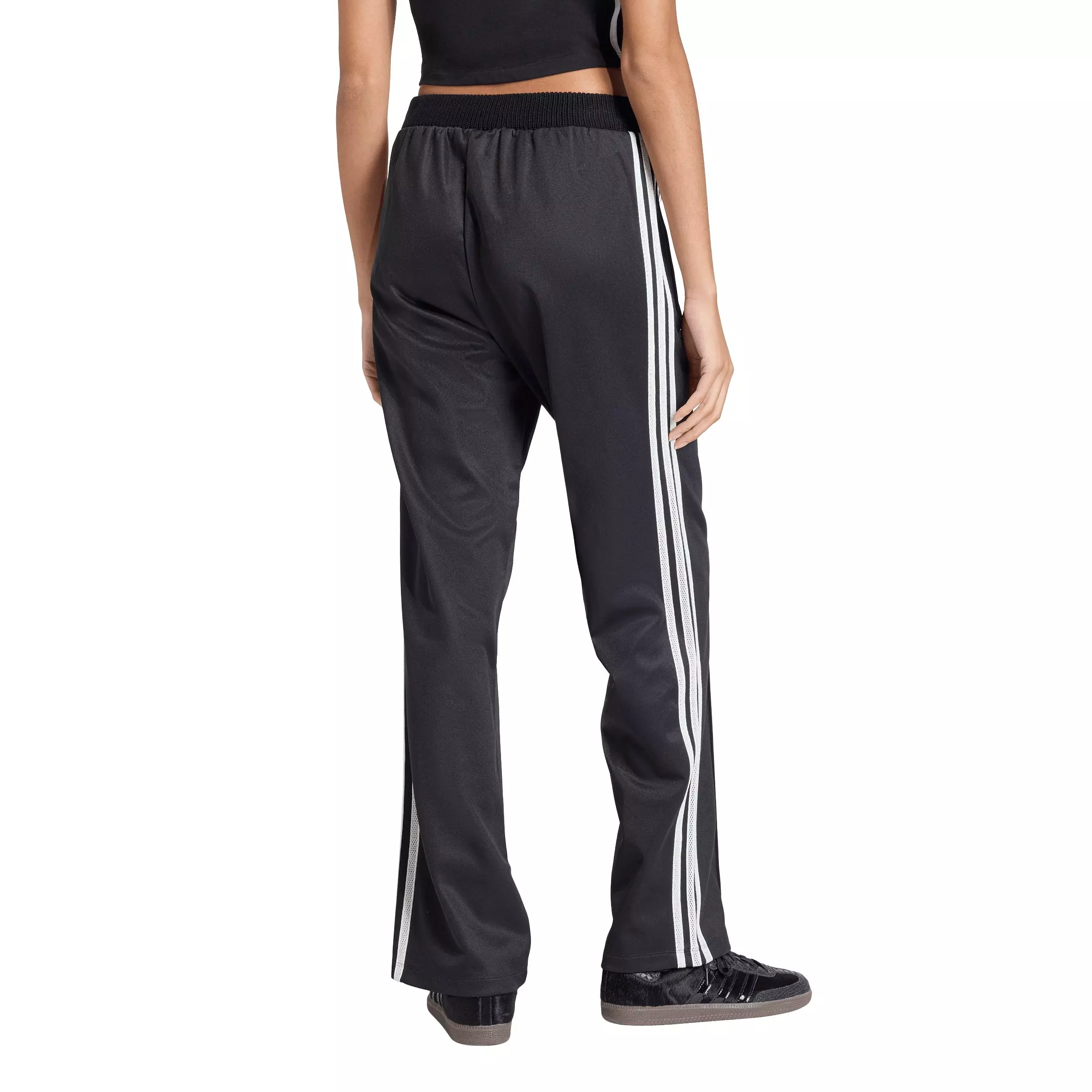 adidas Originals Women's Firebird Knitted Crochet Detail Track Pants - Black - BLACK