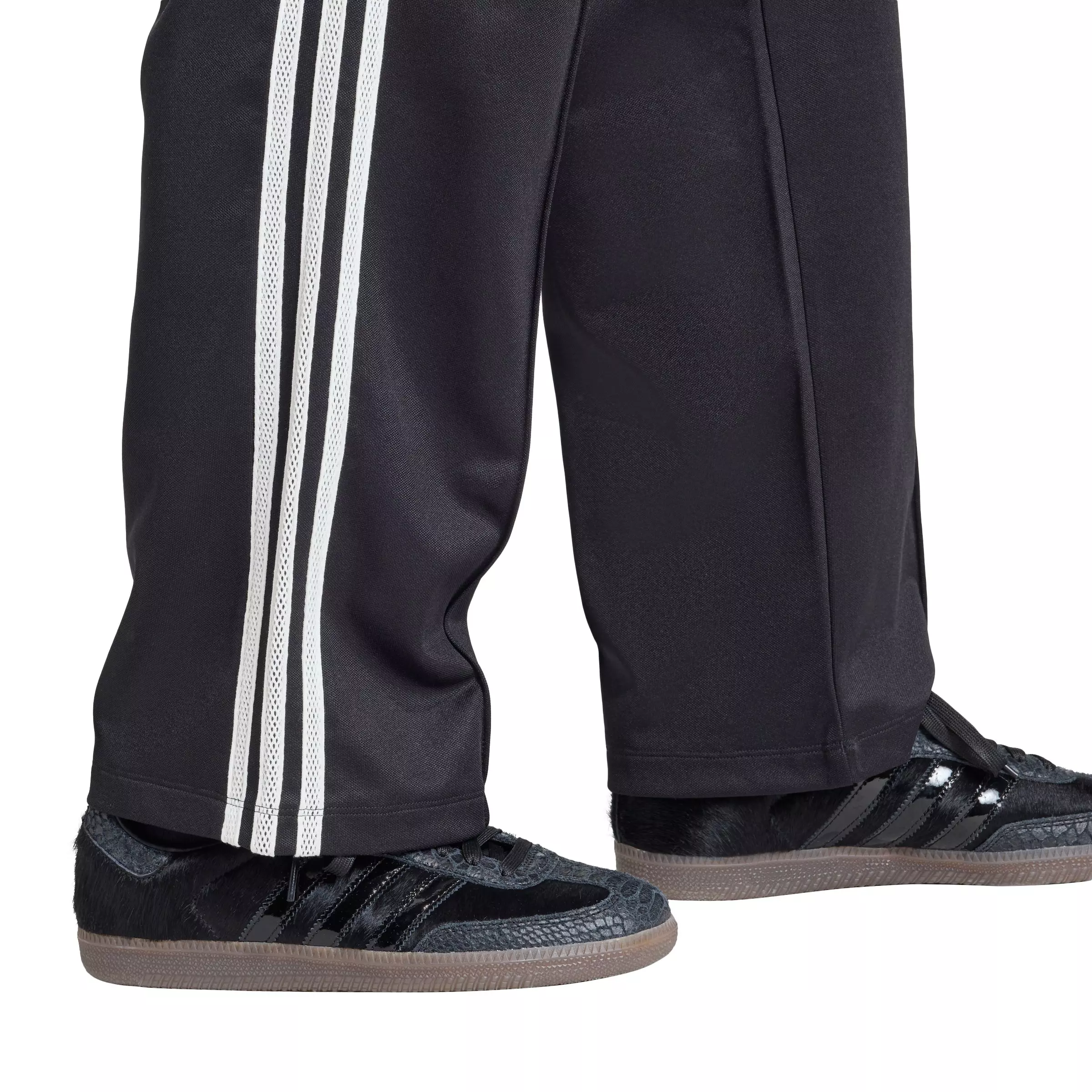 adidas Originals Women's Firebird Knitted Crochet Detail Track Pants - Black - BLACK