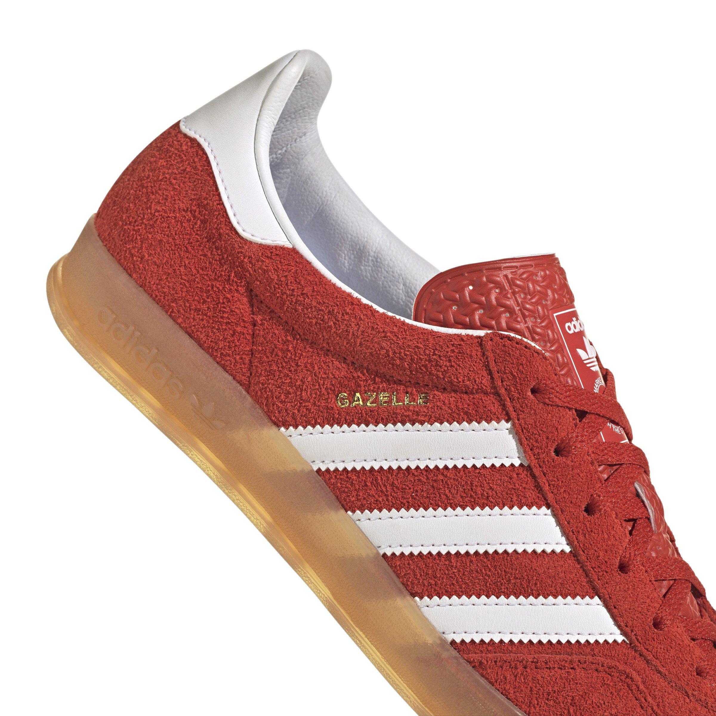 adidas gazelle silver green womens Gazelle Indoor Victory Red White Suede Red / 4.5 / M