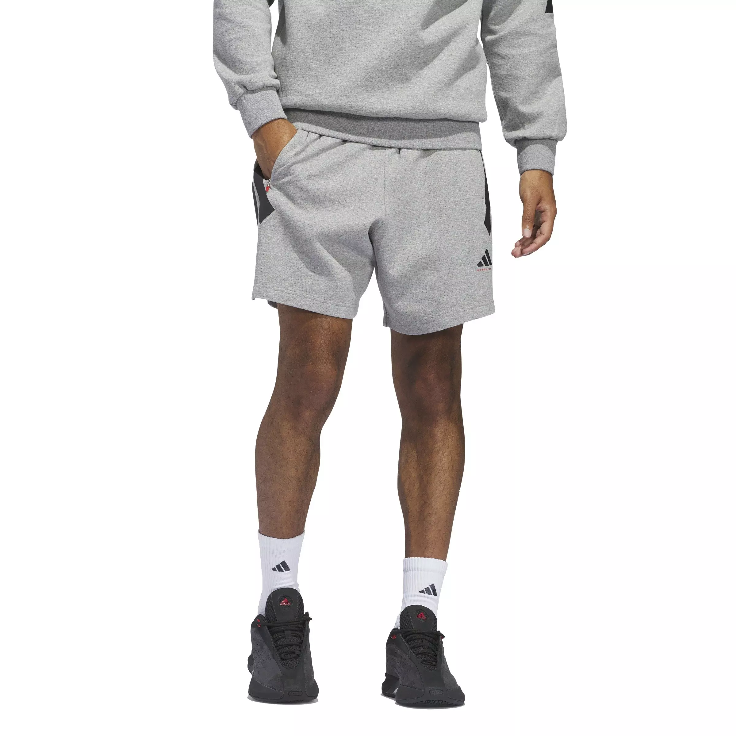 adidas Men's Basketball Spacer Shorts -Grey - GREY