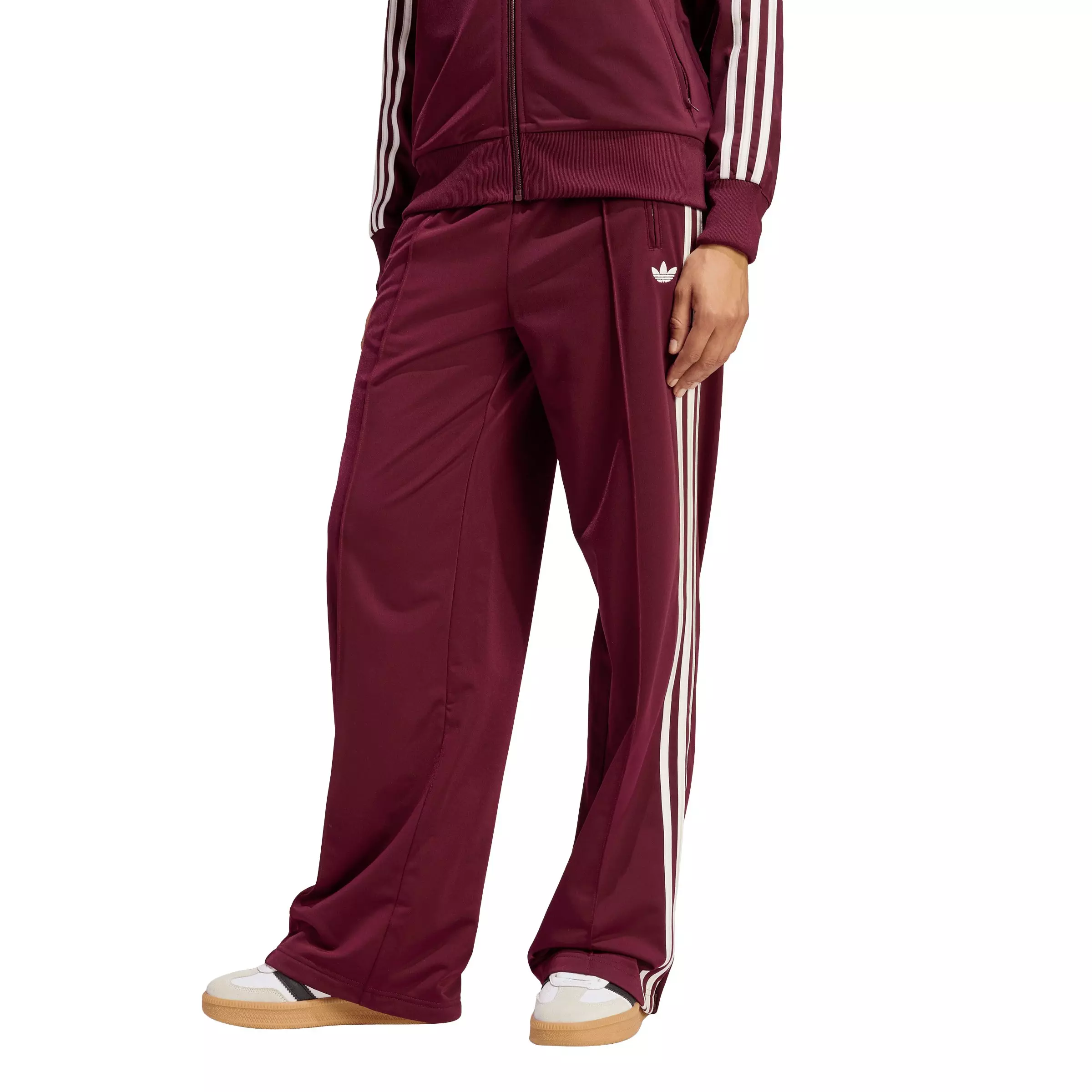 adidas Originals Women's Firebird Loose Fit Track Pants - Maroon - MAROON
