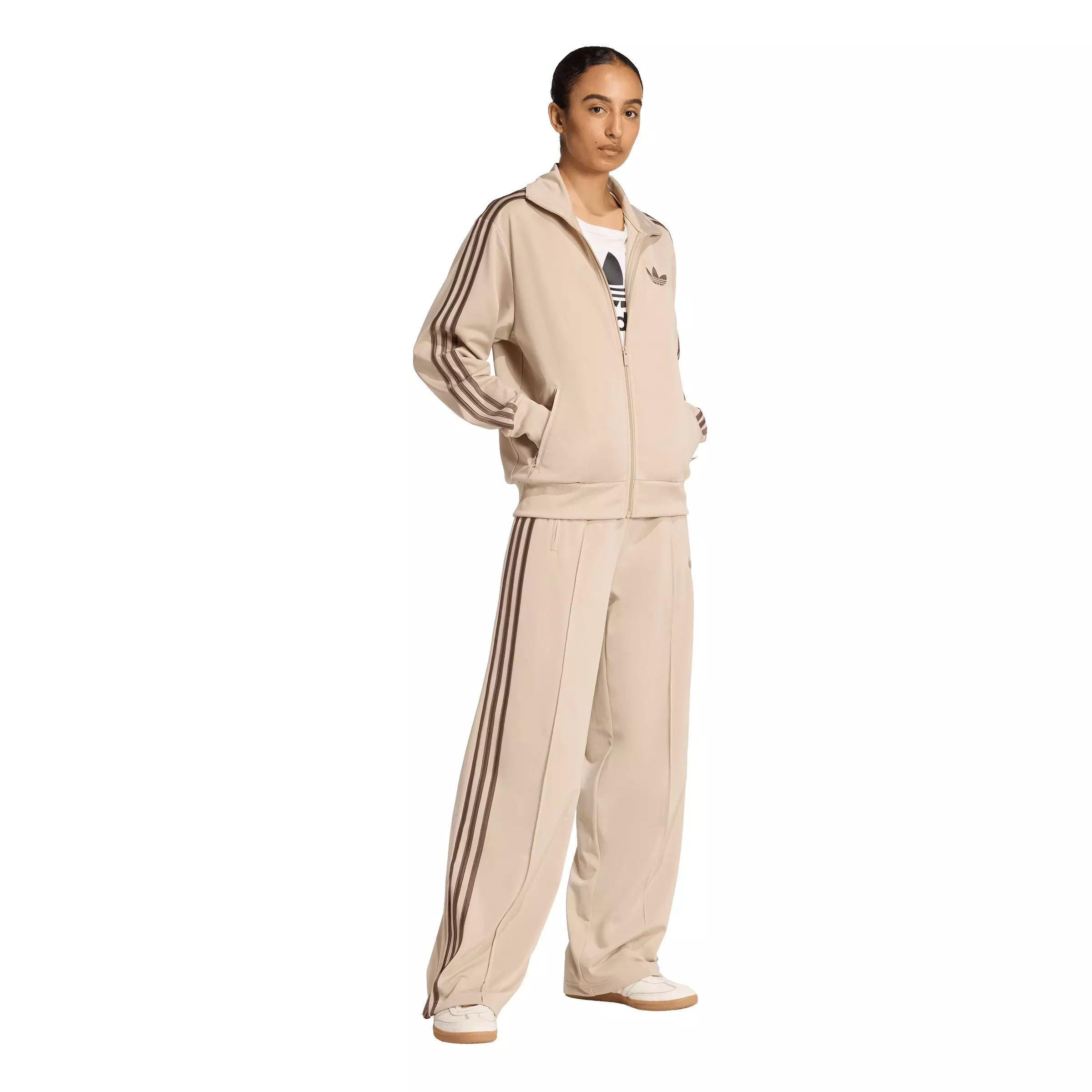 adidas Originals Women's Firebird Loose Fit Track Pants - Khaki - KHAKI