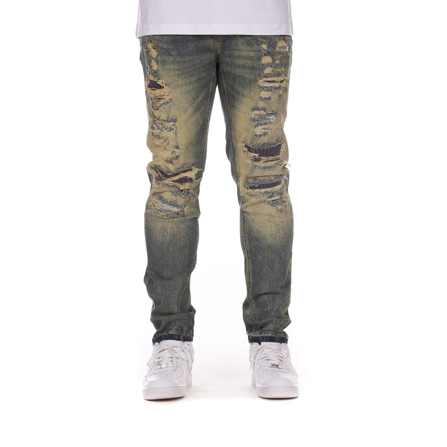 AKOO Men's Slim Fit Light Wash Fox Chase Jeans Hibbett City Gear