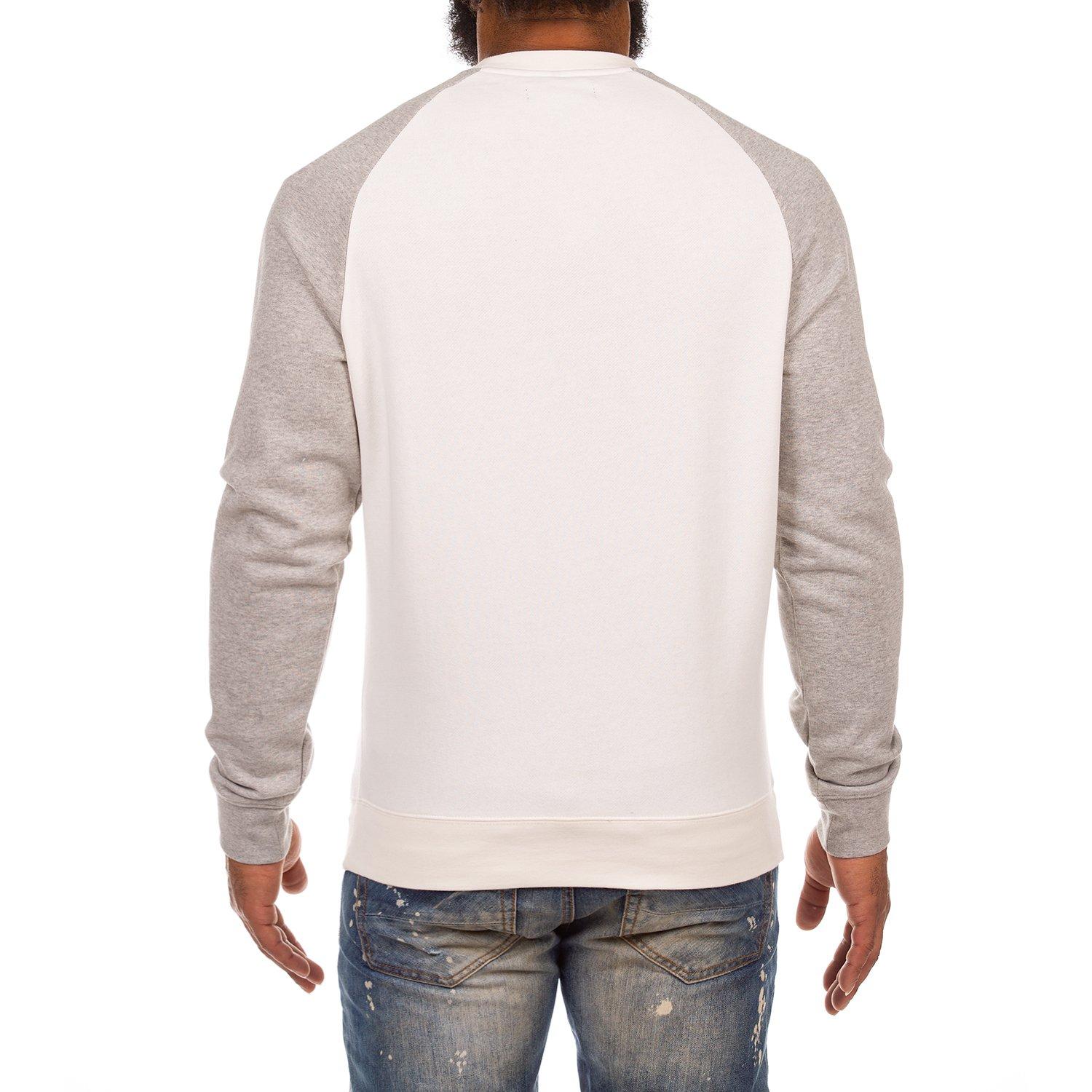 AKOO Men's Hustla Crewneck Long Sleeve Tee - WHITE/GREY Thumbnail View 2