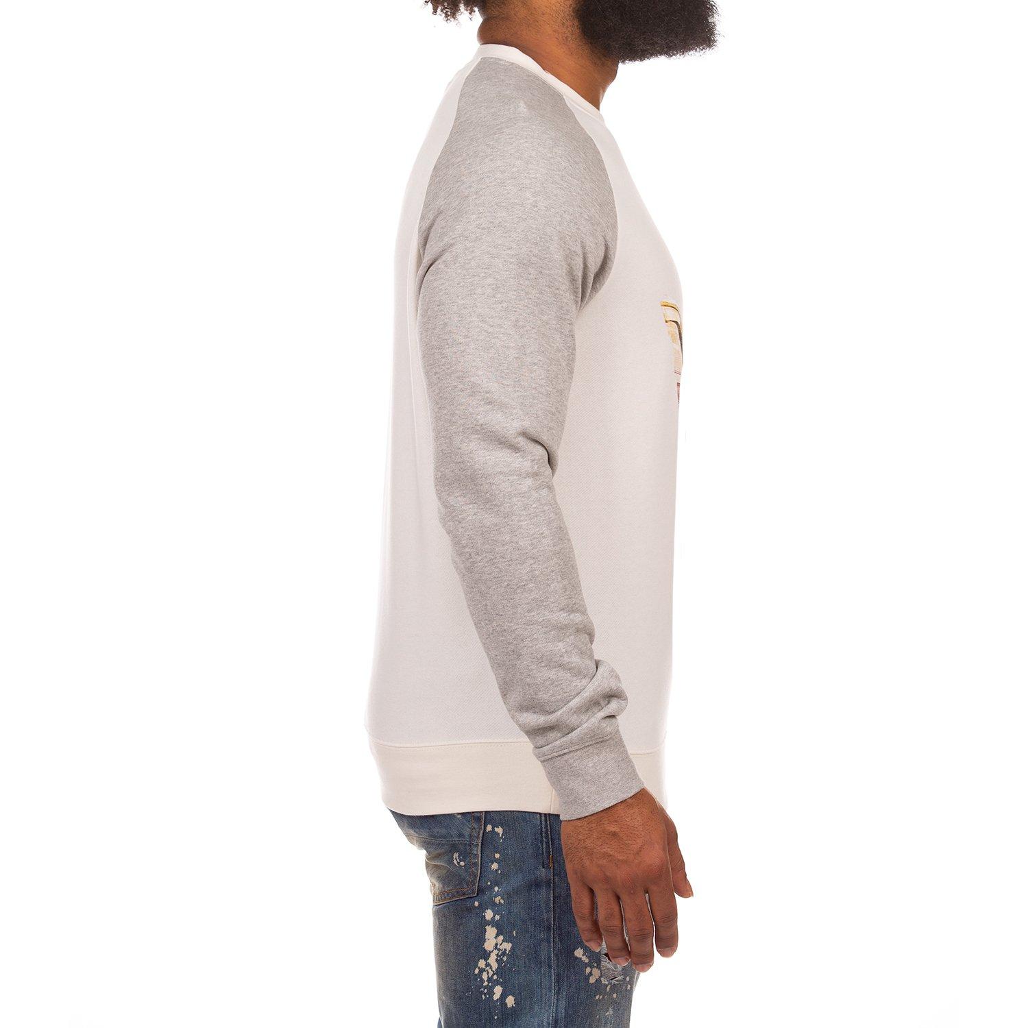 AKOO Men's Hustla Crewneck Long Sleeve Tee - WHITE/GREY Thumbnail View 4