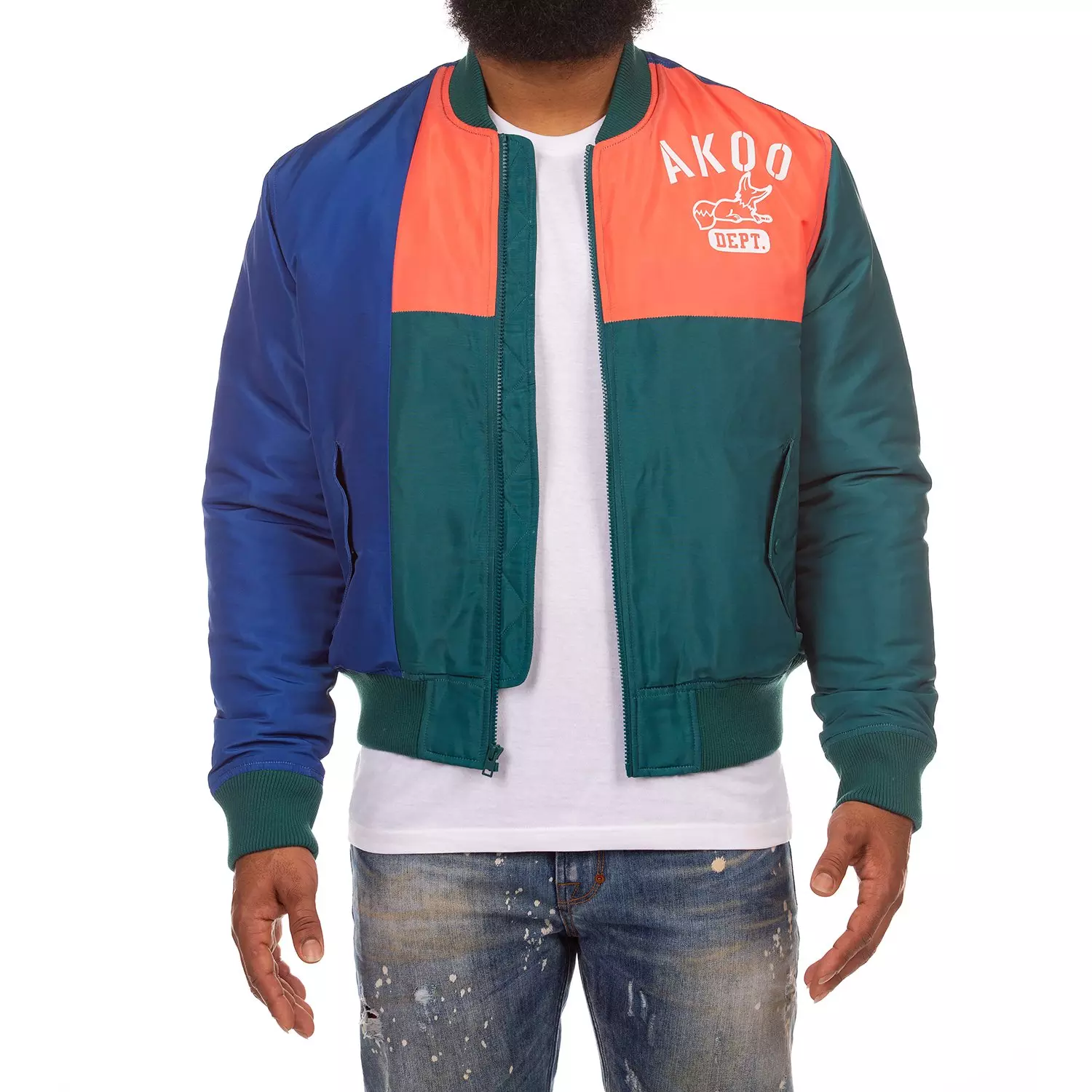 AKOO Men's Flight Bomber Jacket - BLUE