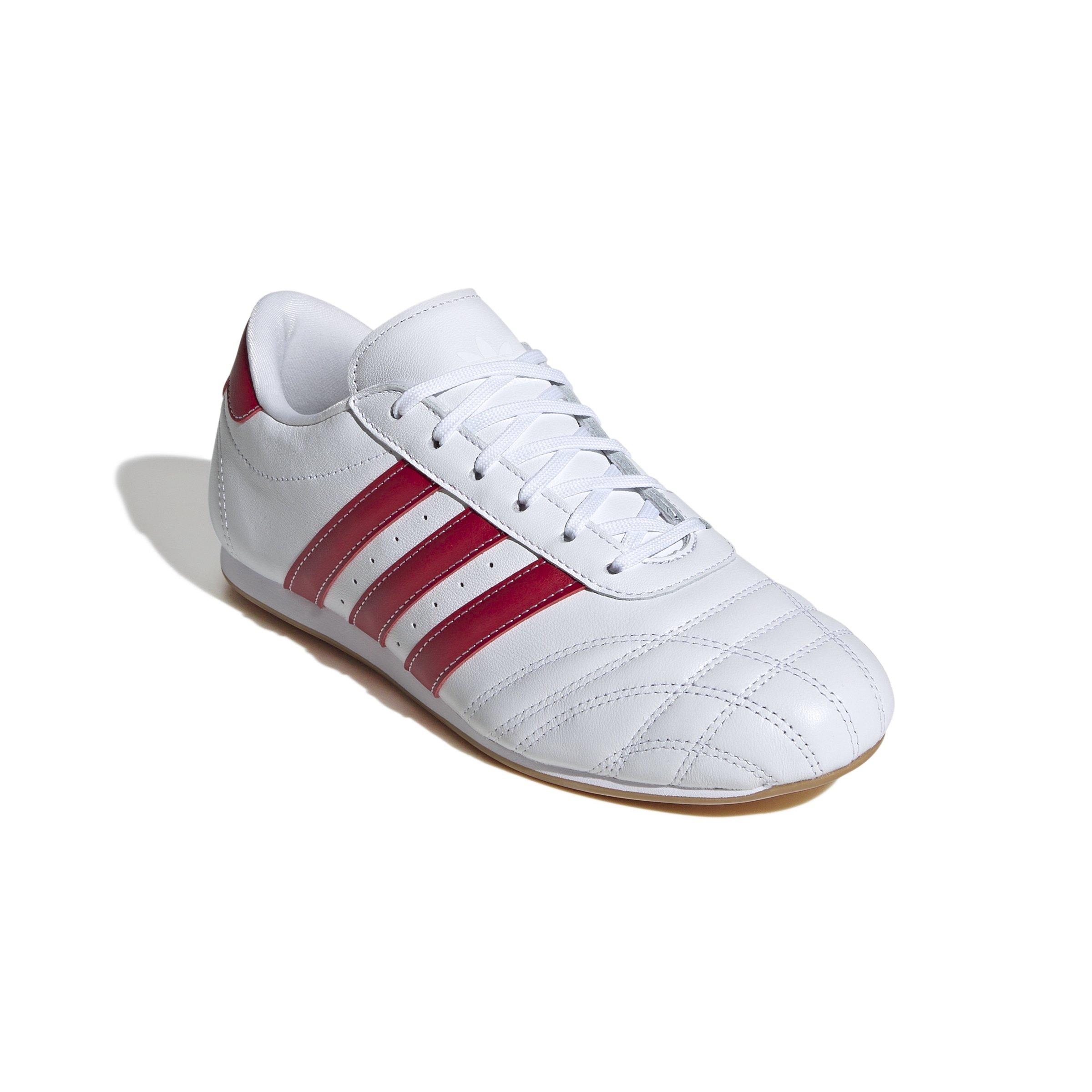 adidas Originals Women's Leather Round Toe Shoes - White/Red/Gum