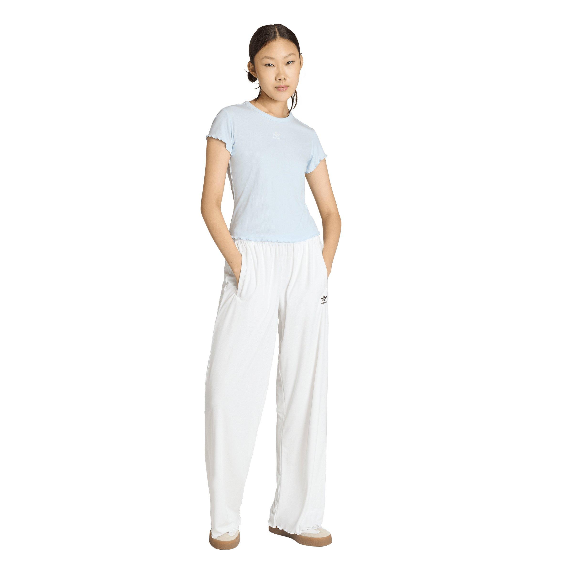 adidas Originals Women's Essentials Scalloped Edge Pants - White - WHITE Thumbnail View 5