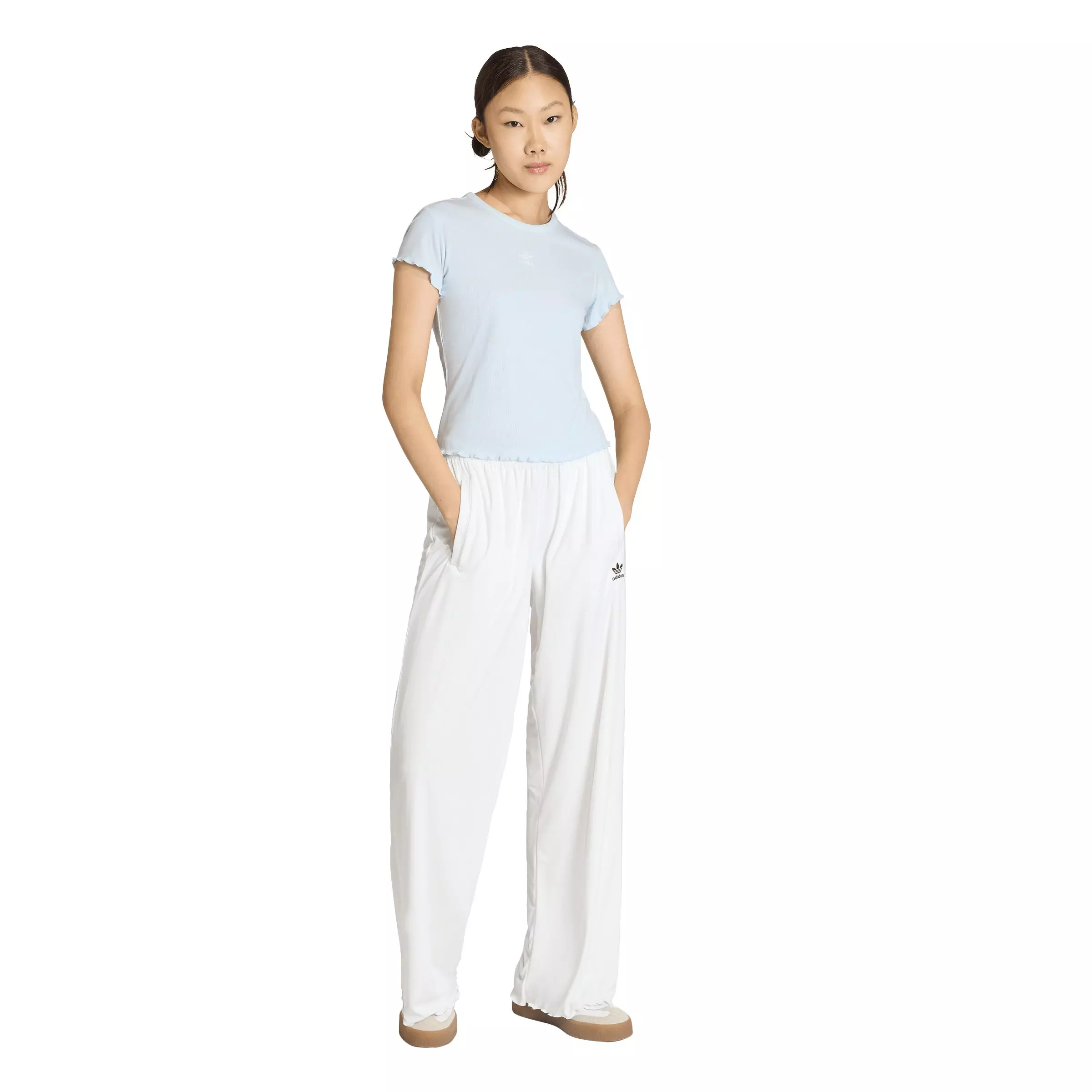 adidas Originals Women's Essentials Scalloped Edge Pants - White - WHITE