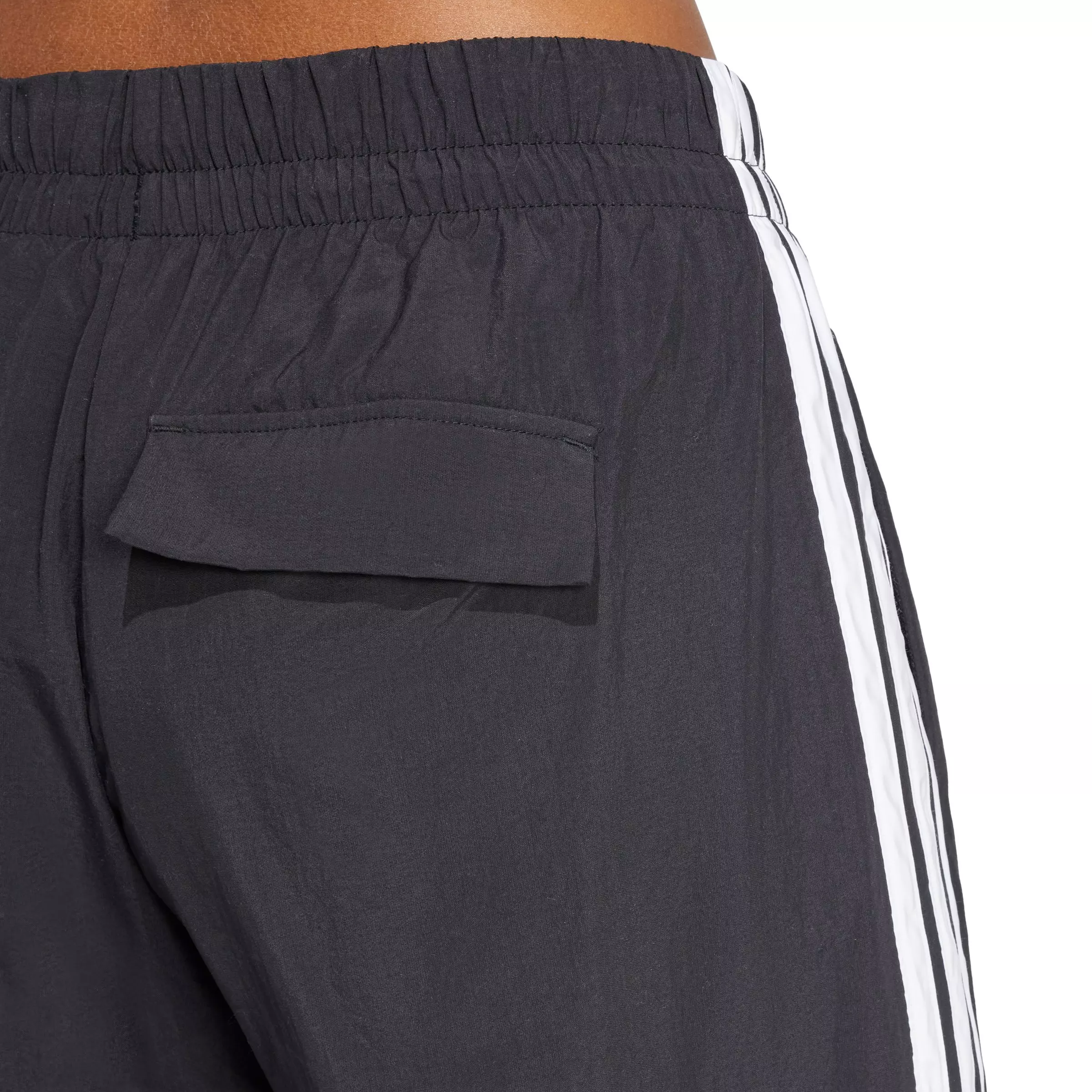 adidas Women's Essentials 3-Stripes Lifestyle Woven Parachute Pants - Black - BLACK