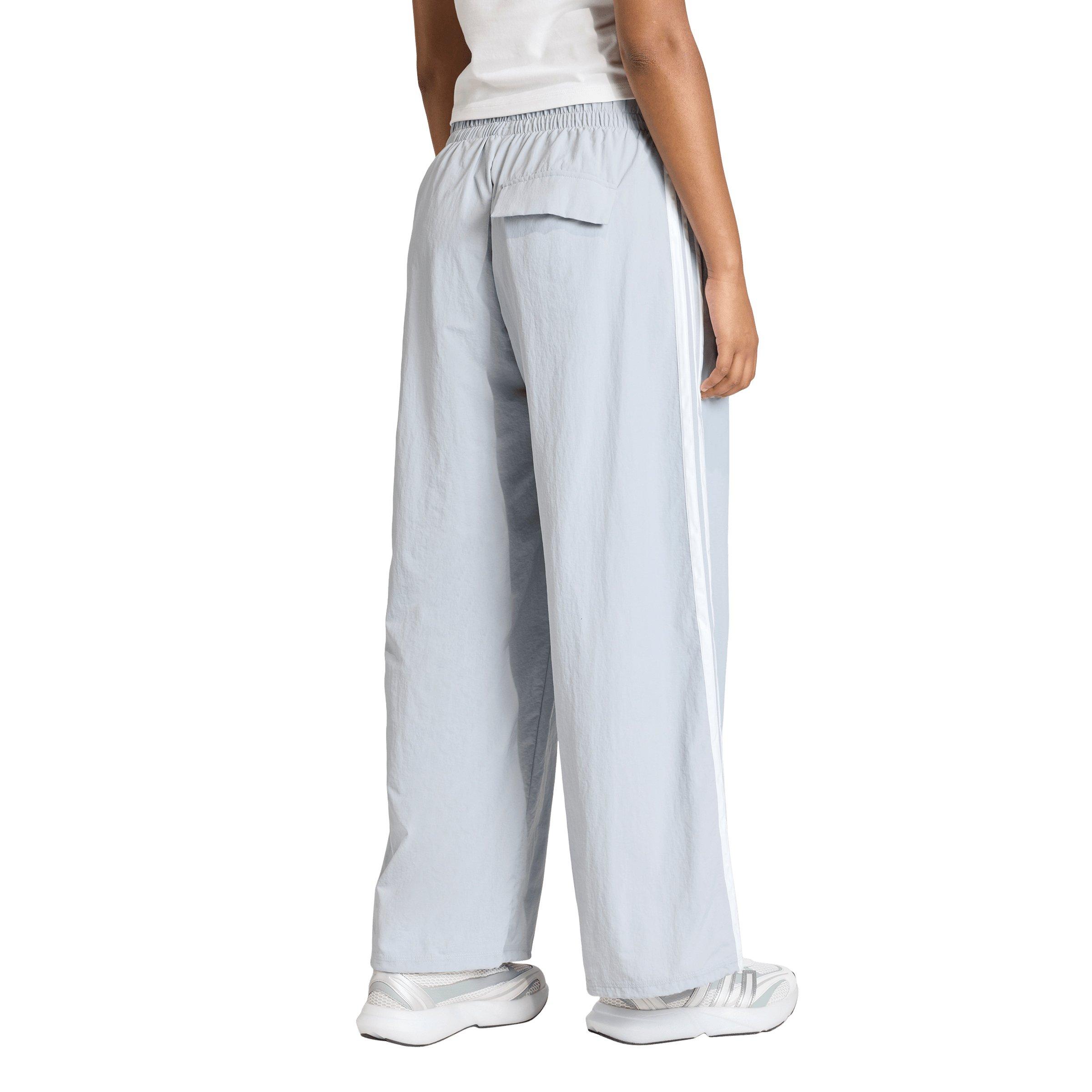 adidas Women's Essentials 3-Stripes Lifestyle Woven Parachute Pants - Silver - SILVER Thumbnail View 2