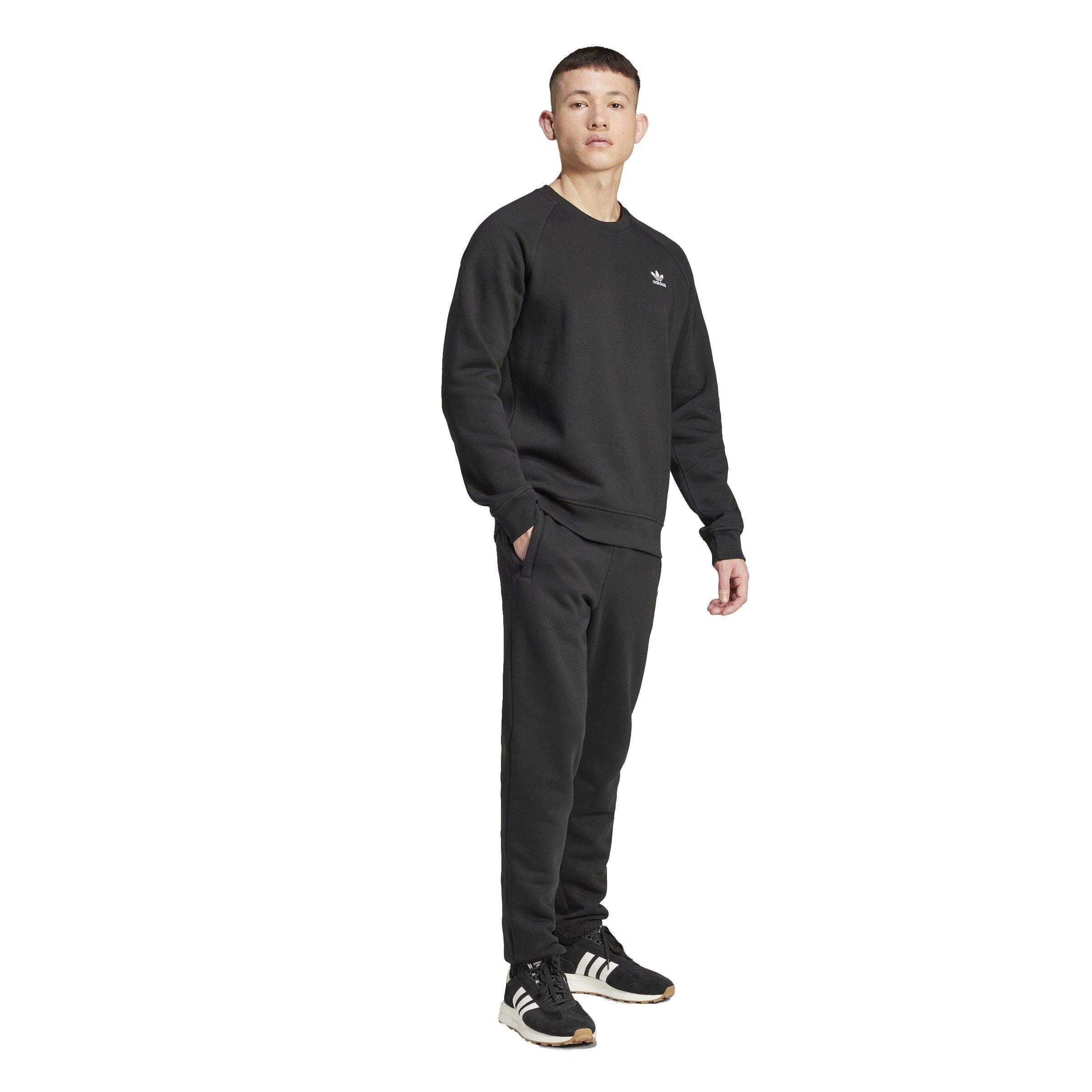 adidas Originals Men's Trefoil Essentials Lifestyle Crew Sweatshirt -Black - BLACK Thumbnail View 5