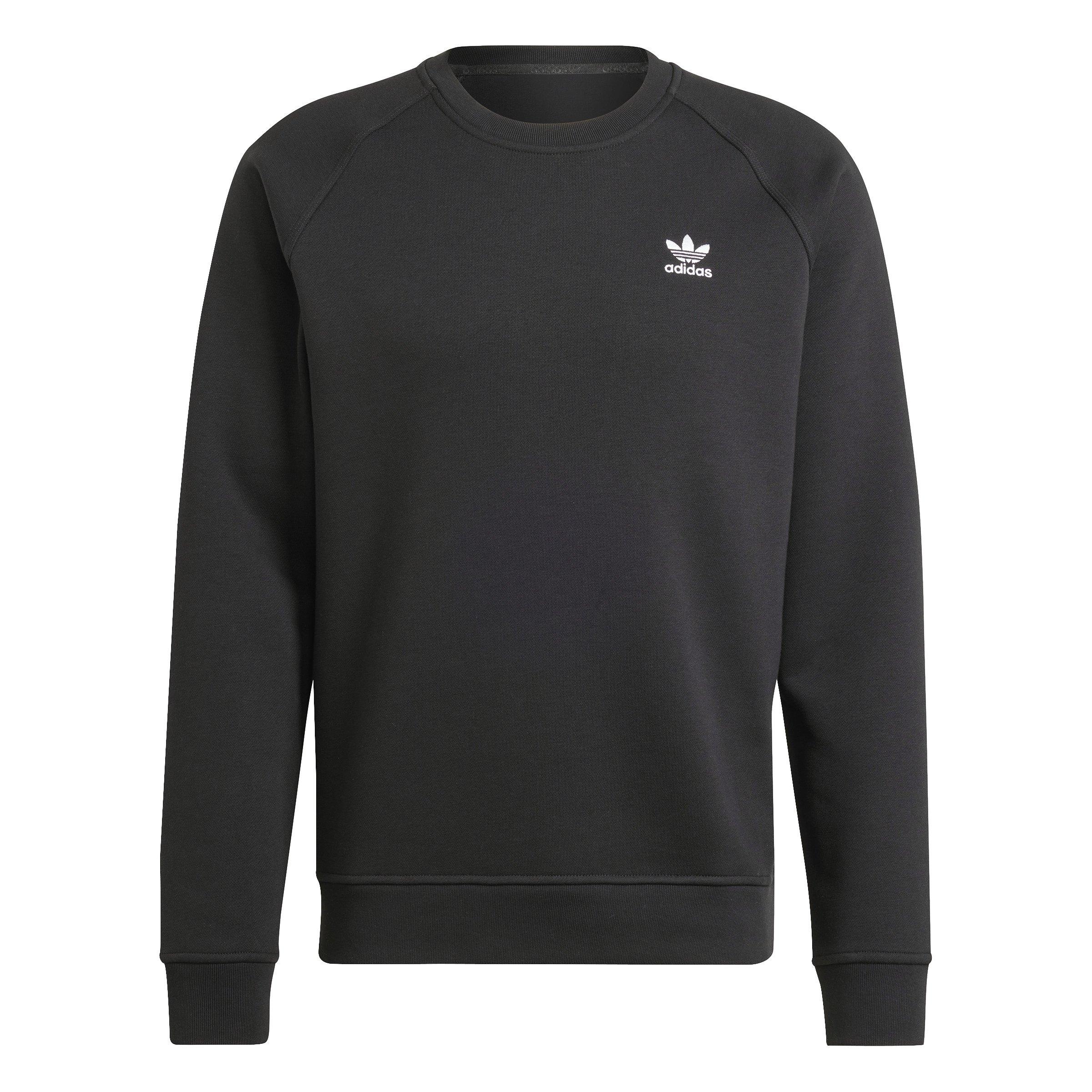 adidas Originals Men's Trefoil Essentials Lifestyle Crew Sweatshirt -Black - BLACK Thumbnail View 6