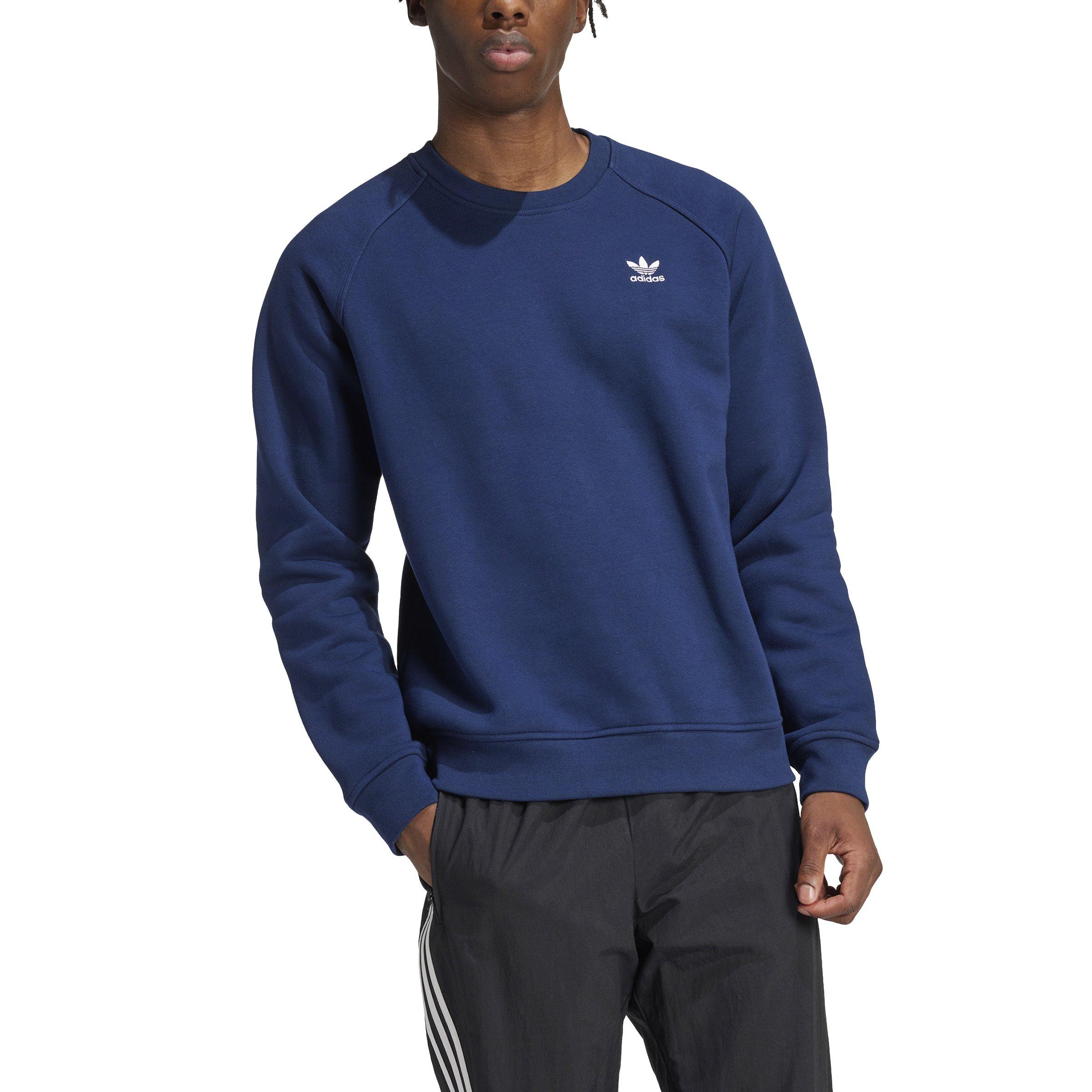 adidas Originals Men's Trefoil Essentials Lifestyle Crew Sweatshirt -Navy - NAVY Thumbnail View 1