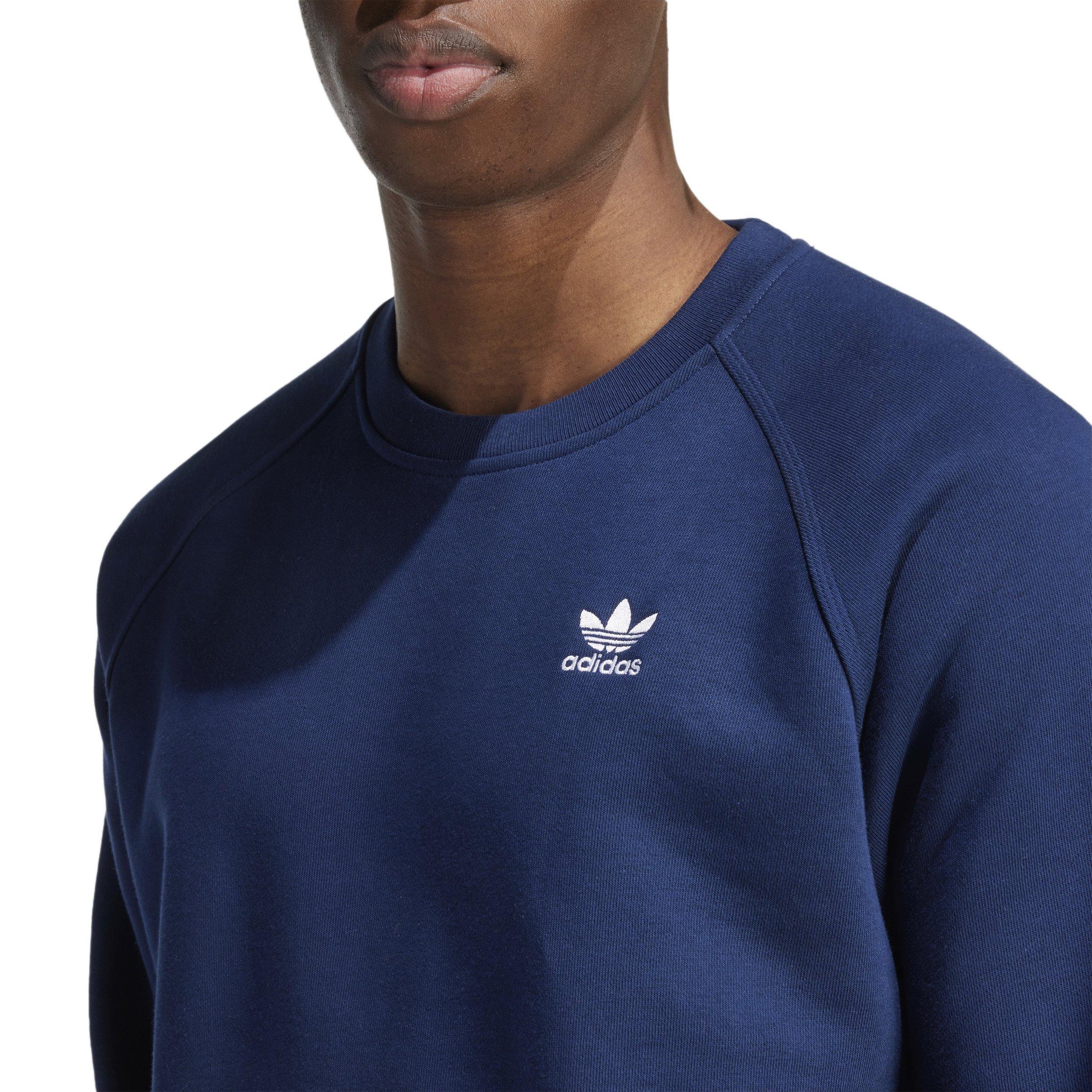 adidas Originals Men's Trefoil Essentials Lifestyle Crew Sweatshirt -Navy - NAVY Thumbnail View 3