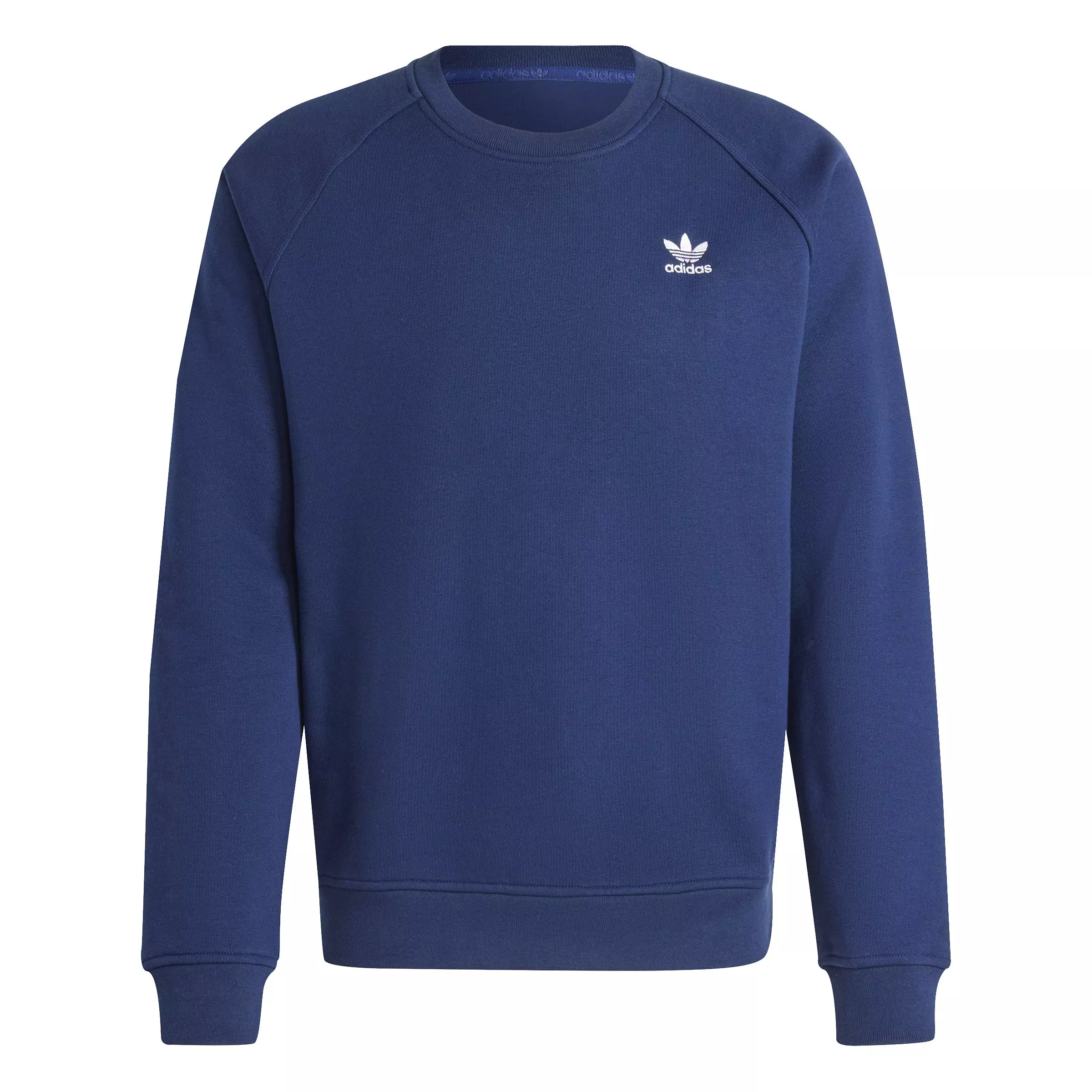 adidas Originals Men's Trefoil Essentials Lifestyle Crew Sweatshirt -Navy - NAVY