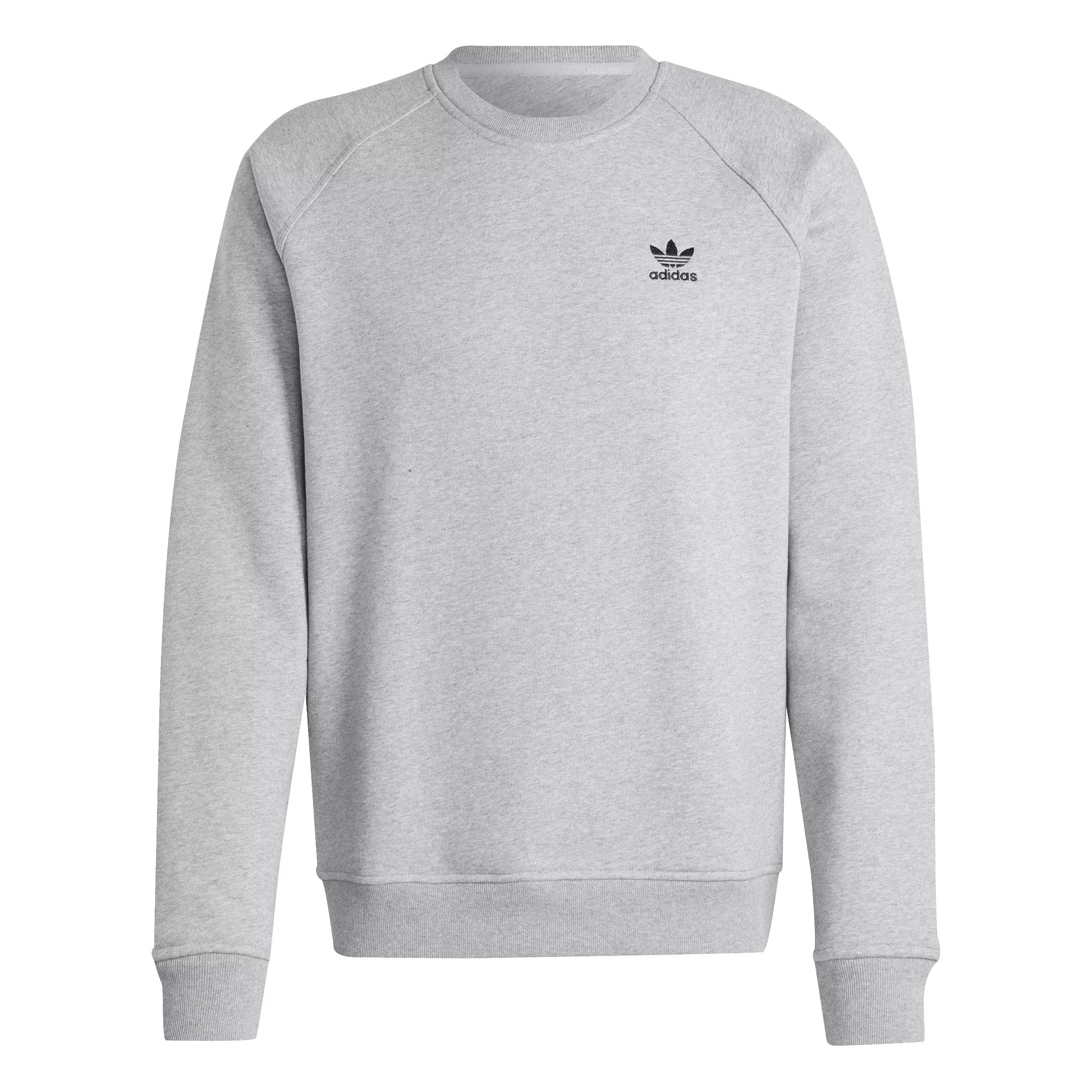 adidas Originals Men's Trefoil Essentials Lifestyle Crew Sweatshirt -Grey - GREY