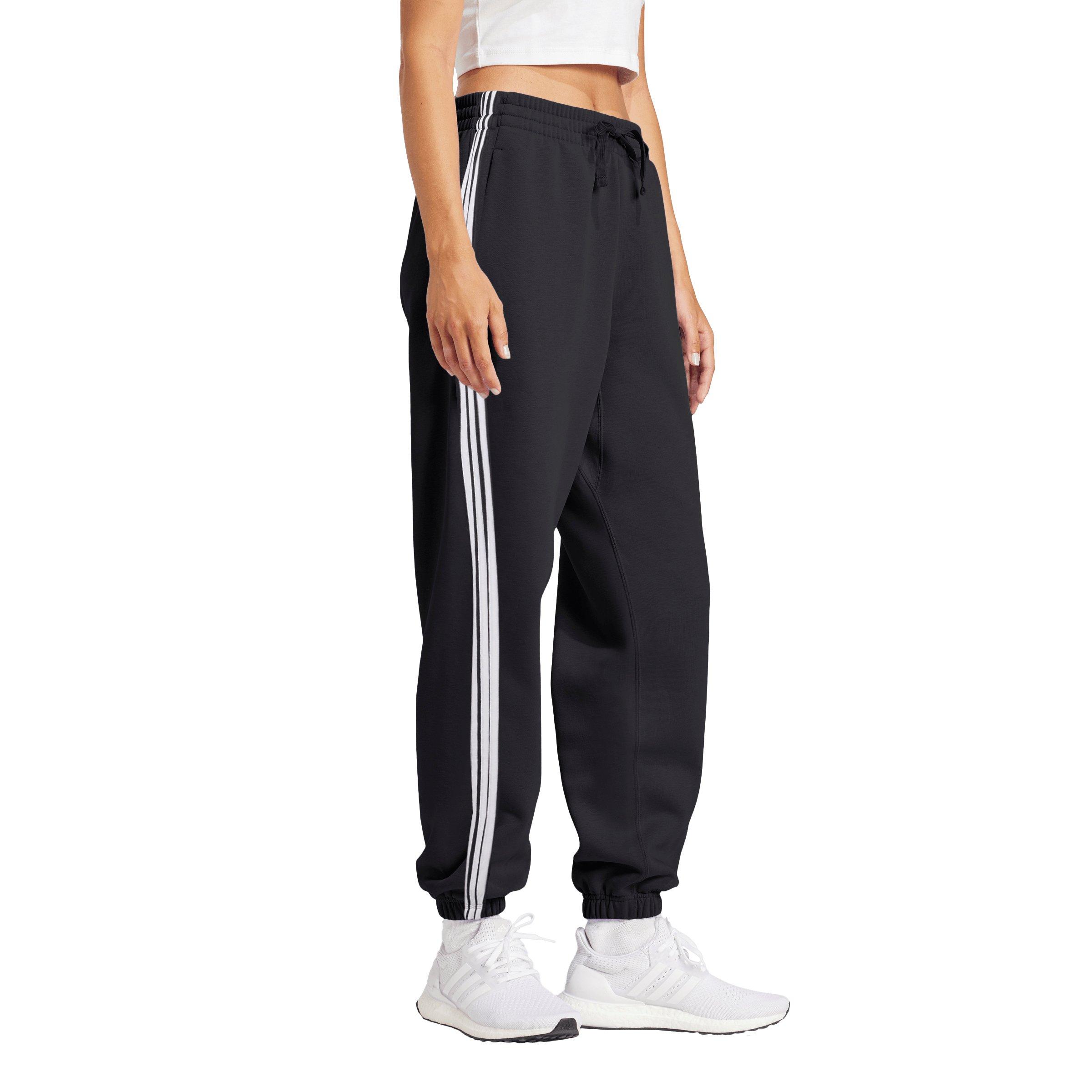 adidas Women's Essentials 3-Stripes French Terry Cuffed Joggers - Black - BLACK Thumbnail View 5