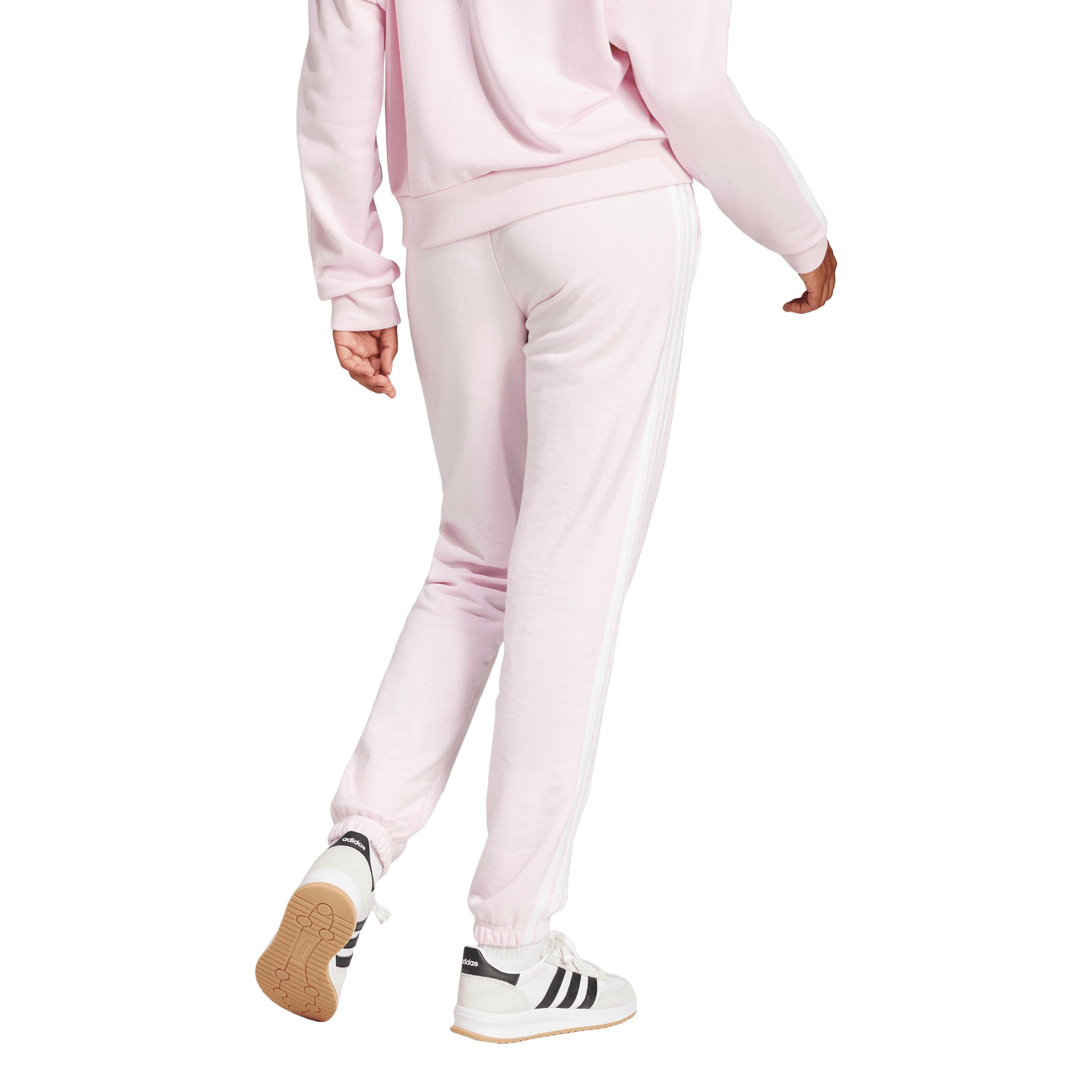 adidas Women's Essentials 3-Stripes French Terry Cuffed Joggers - Light Pink - LIGHT PINK Thumbnail View 2