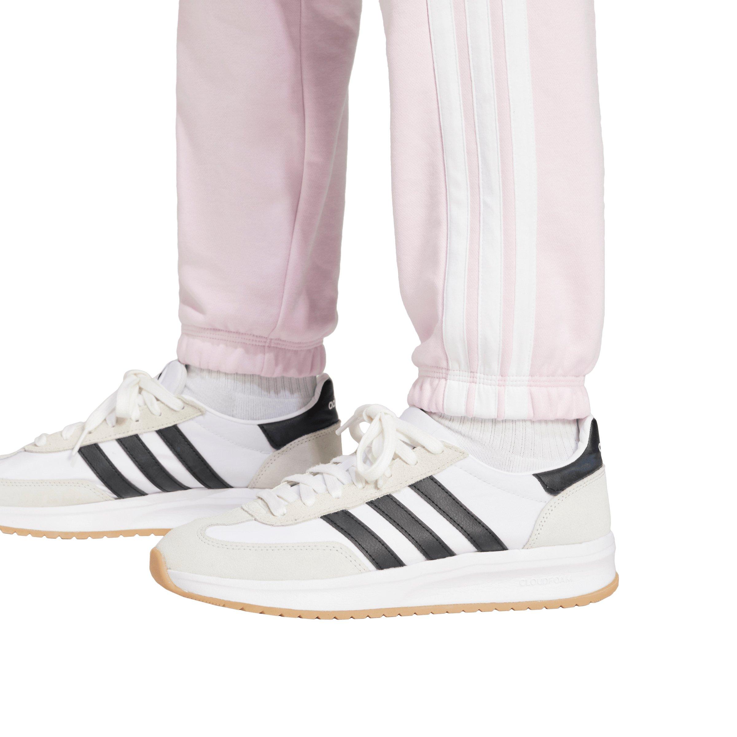 adidas Women's Essentials 3-Stripes French Terry Cuffed Joggers - Light Pink - LIGHT PINK Thumbnail View 3