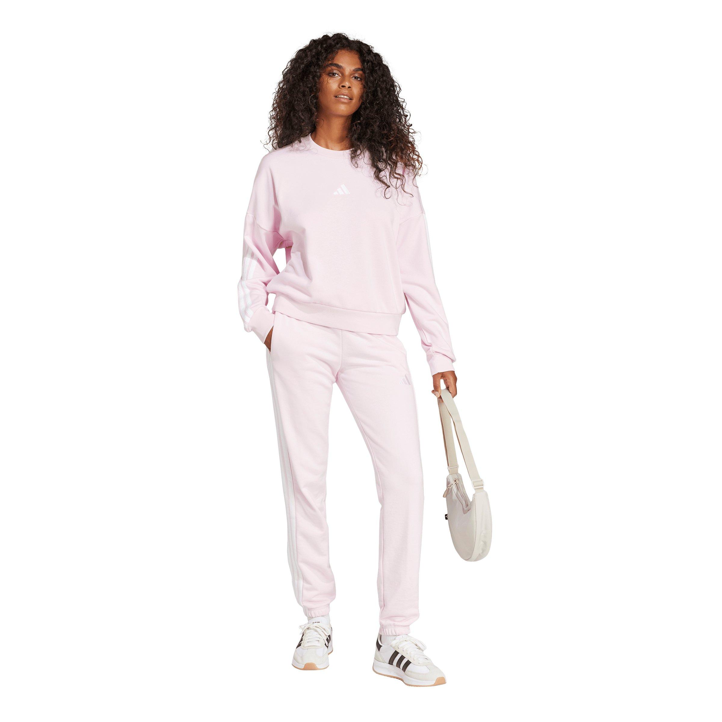 adidas Women's Essentials 3-Stripes French Terry Cuffed Joggers - Light Pink - LIGHT PINK Thumbnail View 5