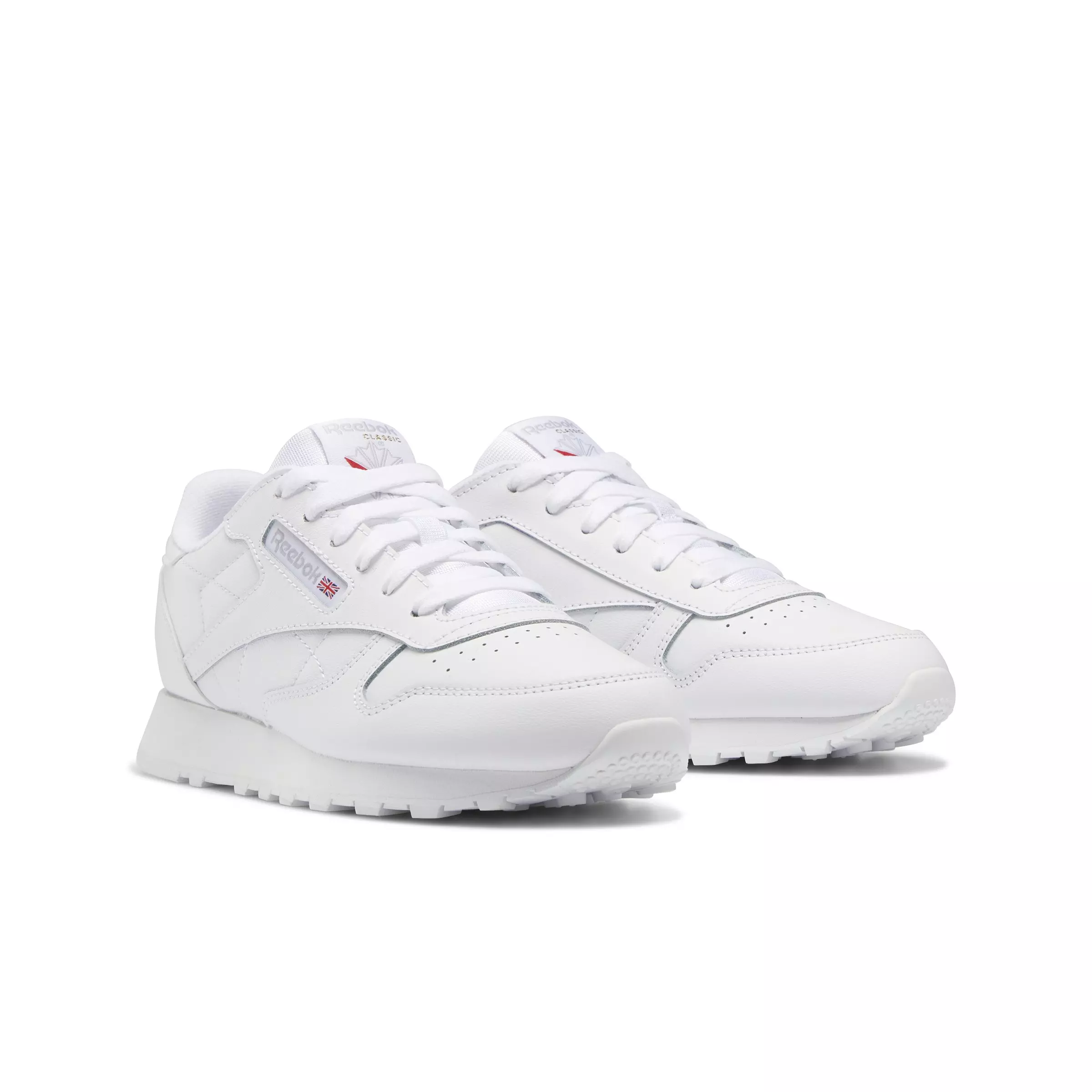 Reebok Classic Leather "Ftwr White/Ftwr White/Ftwr White" Grade School Boys' Shoe - WHITE/WHITE/WHITE