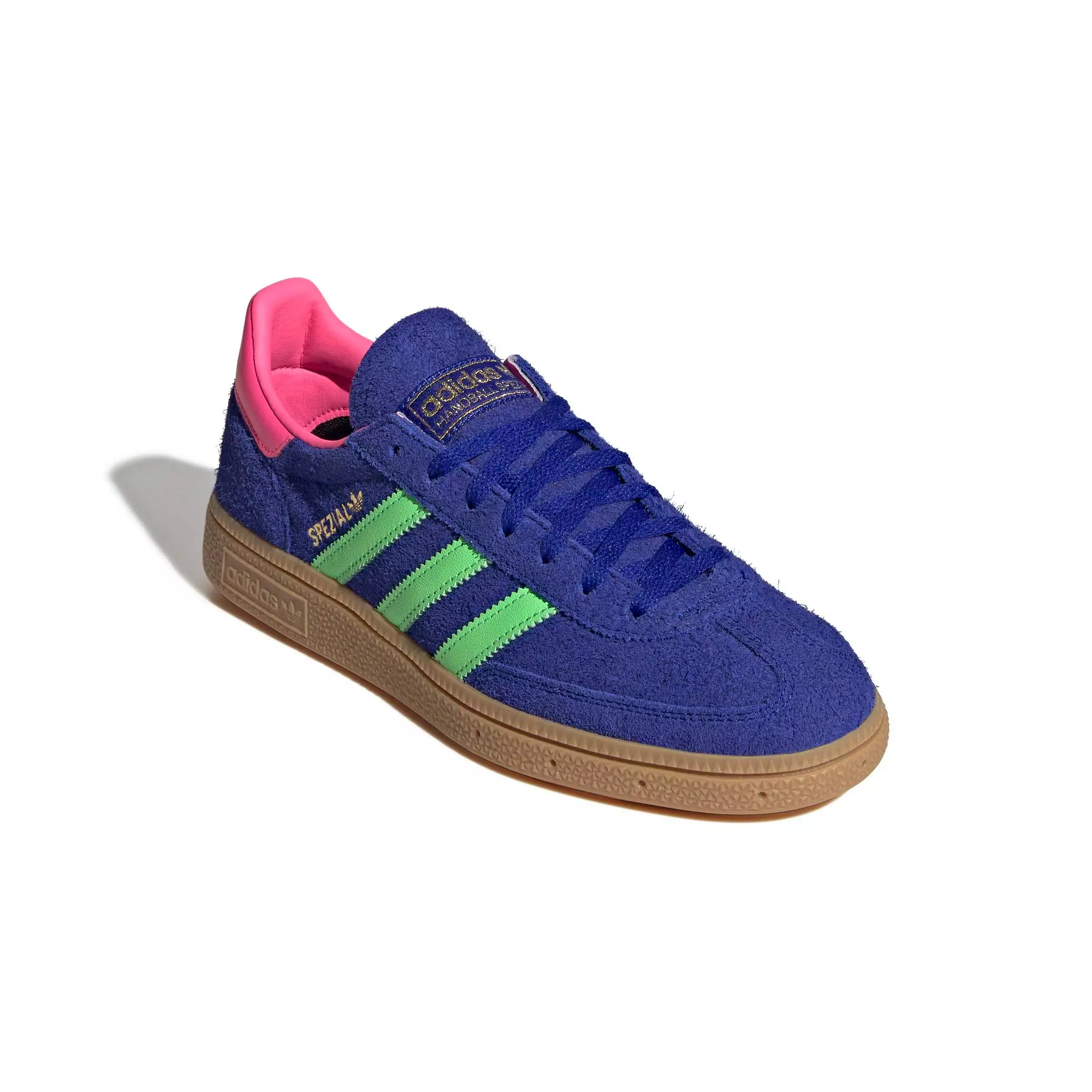 adidas Originals Handball Spezial "Lucid Blue/Lime Burst/Lucid Pink" Women's Shoe - BLUE/LIME/PINK