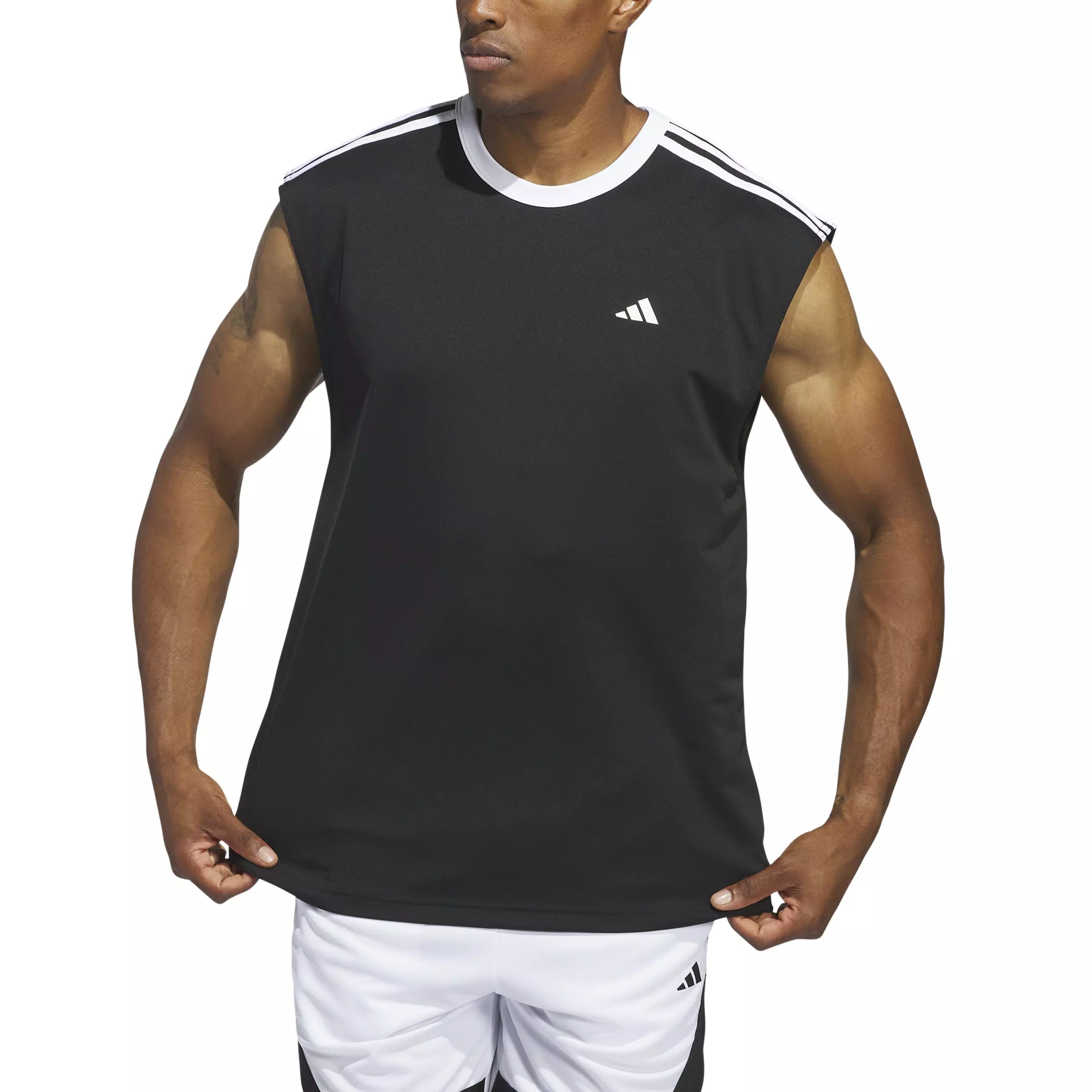 adidas Men's Basketball All-World Sleeveless Tee -Black - BLACK