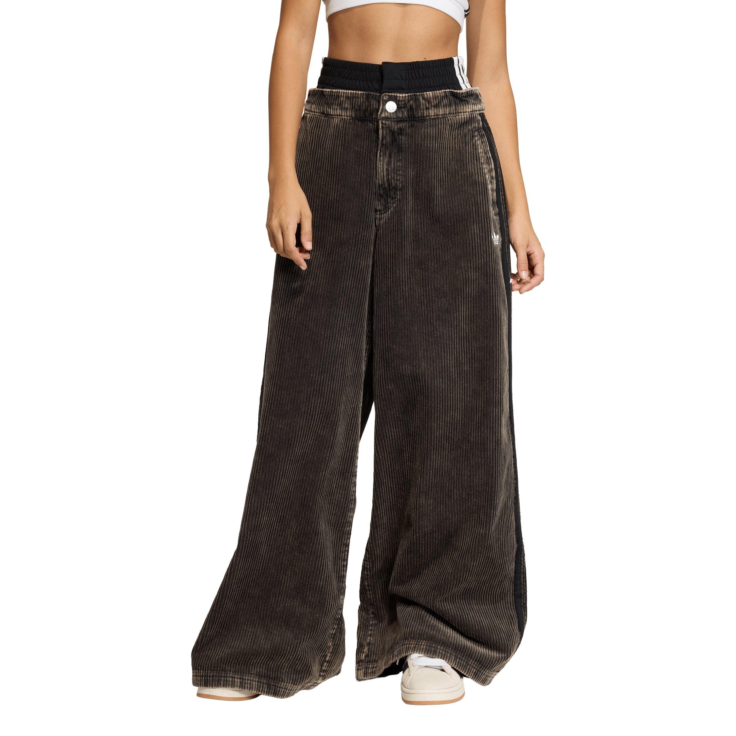 adidas Originals Women's SST Oversized Corduroy Pants - Black - BLACK Thumbnail View 1