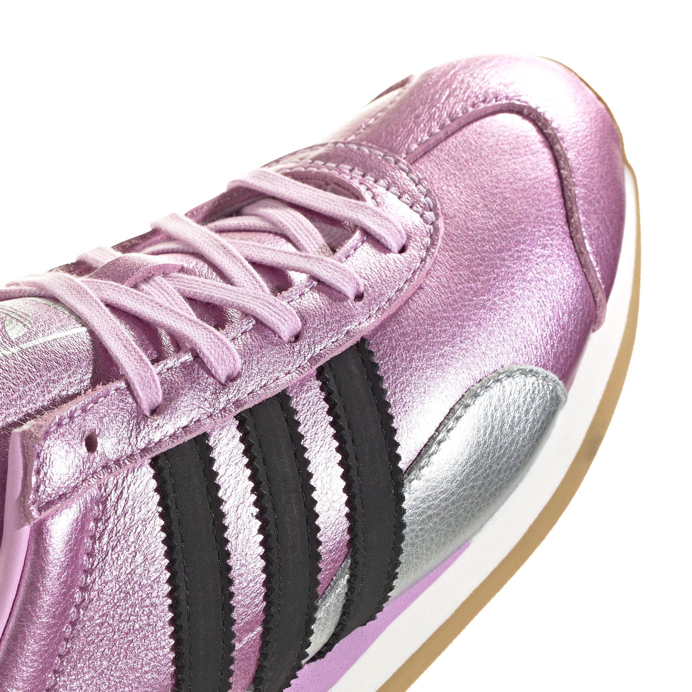 adidas Originals Country OG "Bliss Lilac/Silver Metallic/Core Black" Women's Shoe - LILAC/SILVER/BLACK Thumbnail View 8