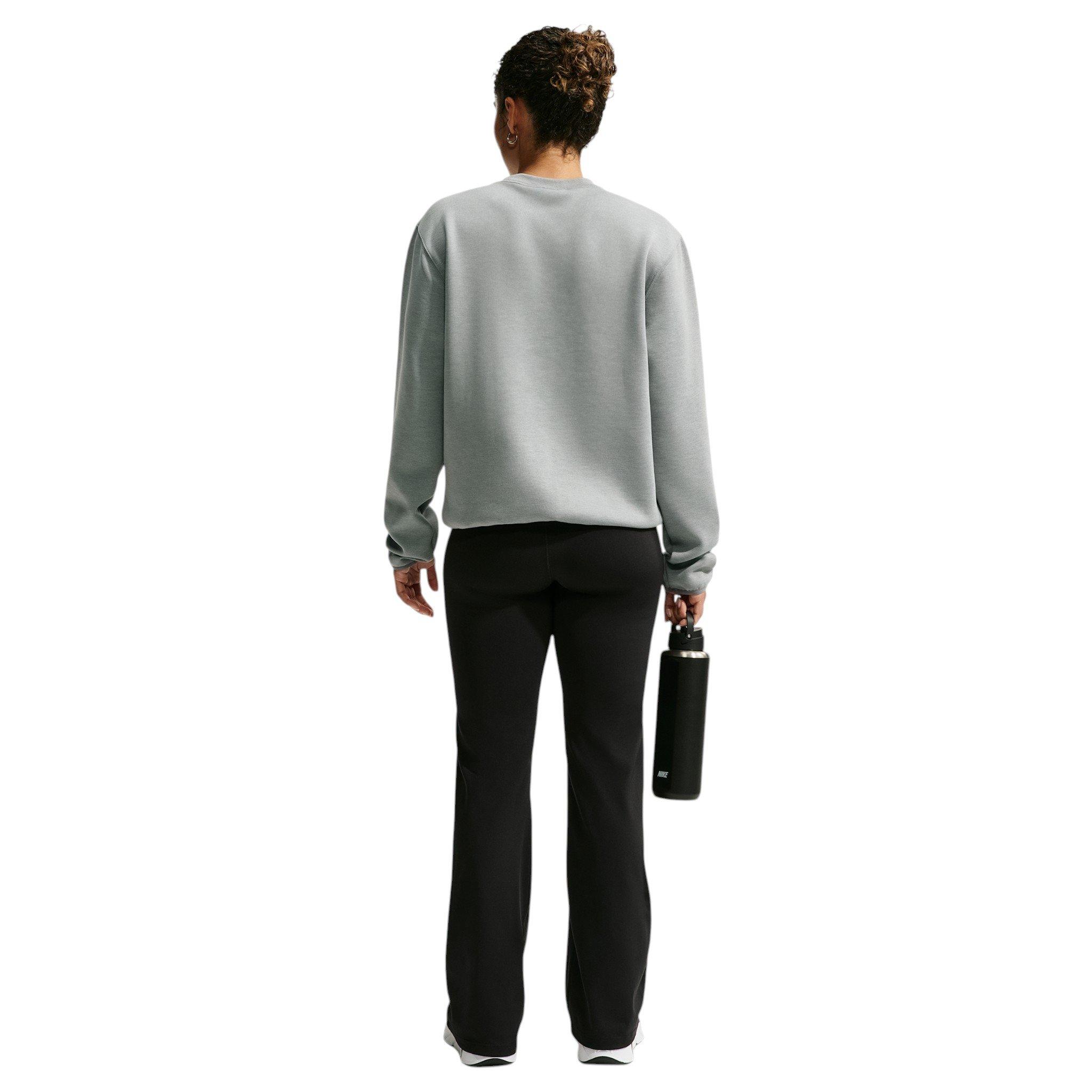 Nike Women's Studio Fleece Sport Dri-FIT Crewneck Sweatshirt - Grey/White - GREY/WHITE