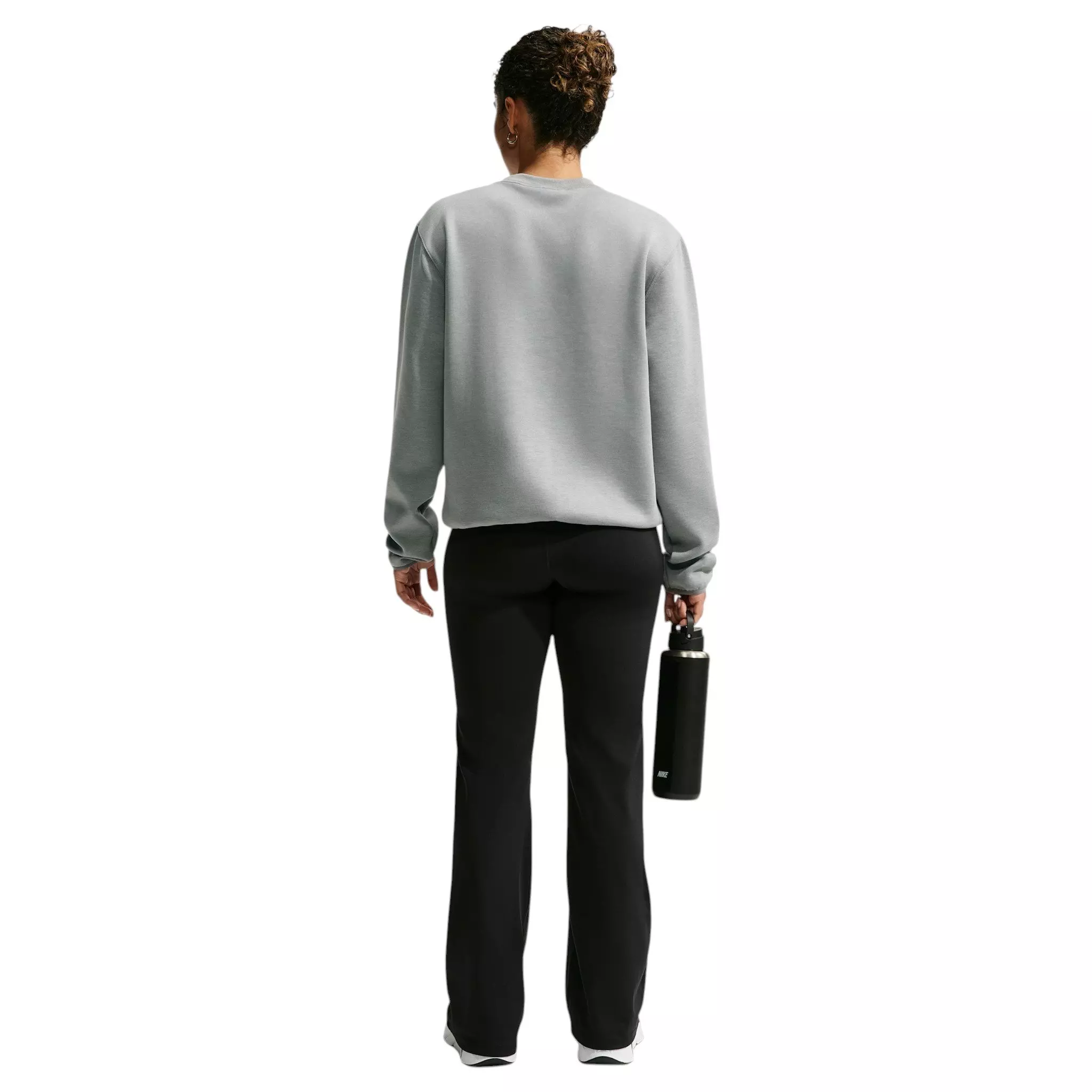 Nike Women's Studio Fleece Sport Dri-FIT Crewneck Sweatshirt - Grey/White - GREY/WHITE
