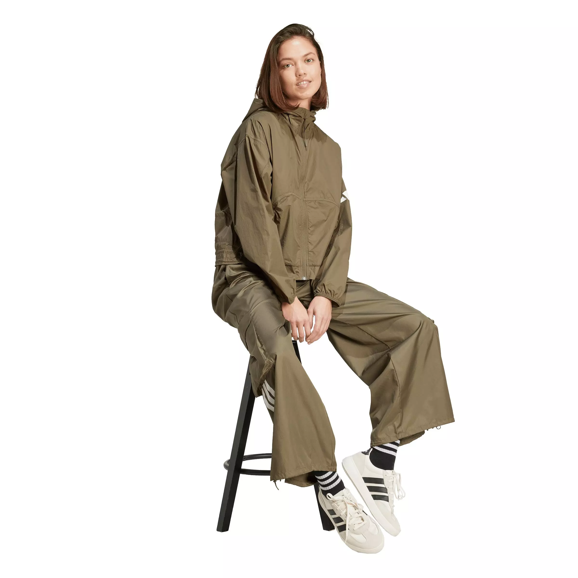 adidas Women's City Tech Utility Woven Cargo Track Pants - Olive - OLIVE