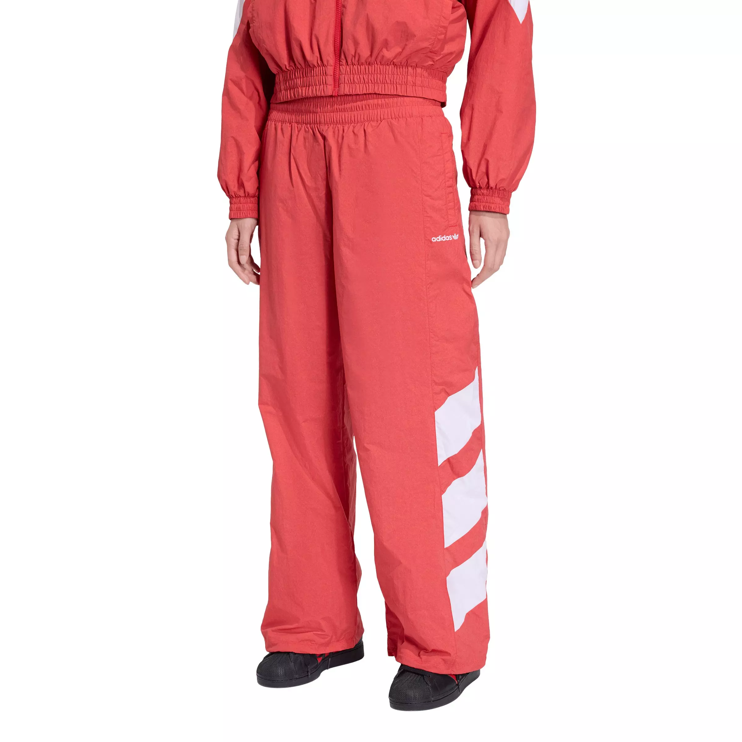 adidas Originals Women's Blocked Washed Track Pants - Red/White - RED/WHITE