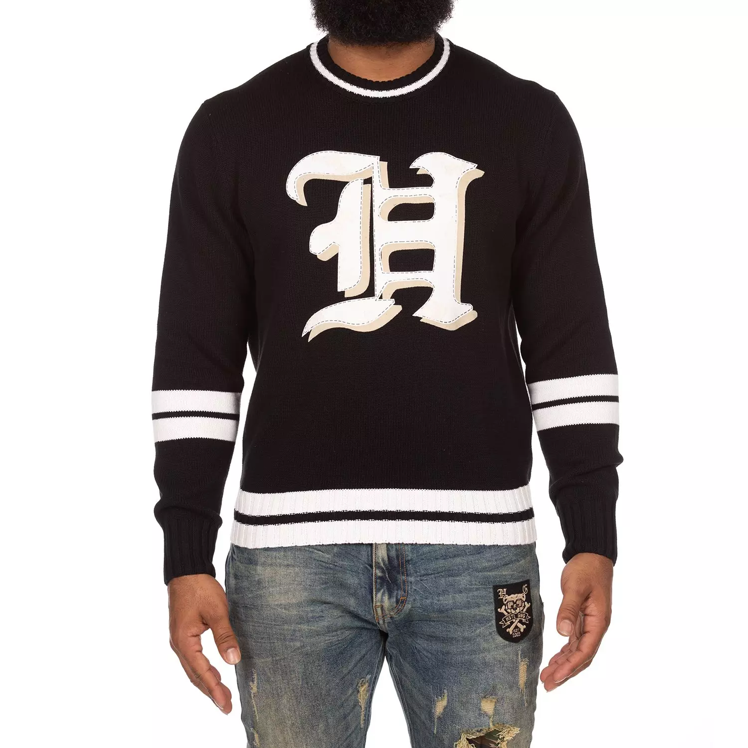 Hustle Gang Men's Lucci Sweater - BLACK