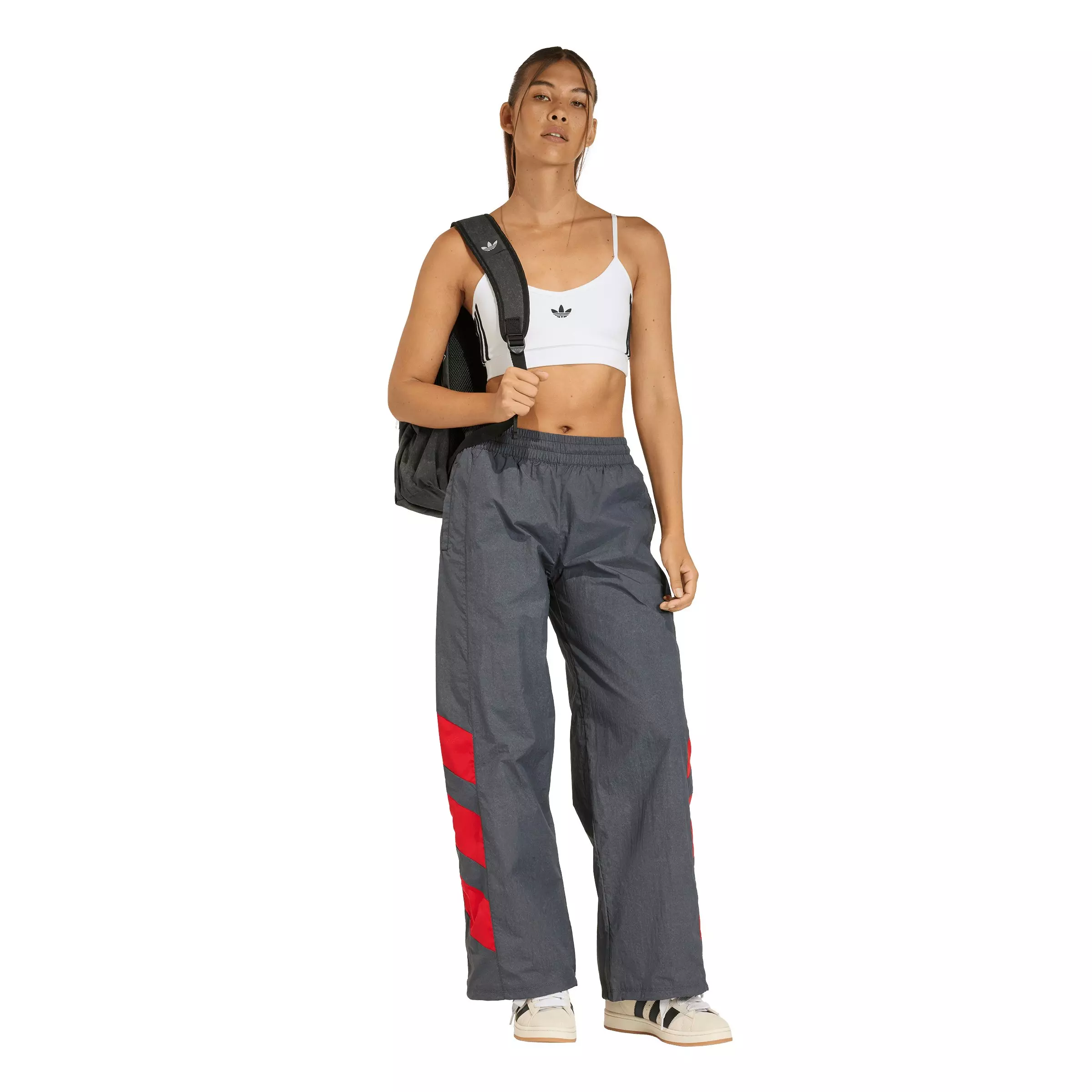 adidas Originals Women's Blocked Washed Track Pants - Black/Red - BLACK/RED